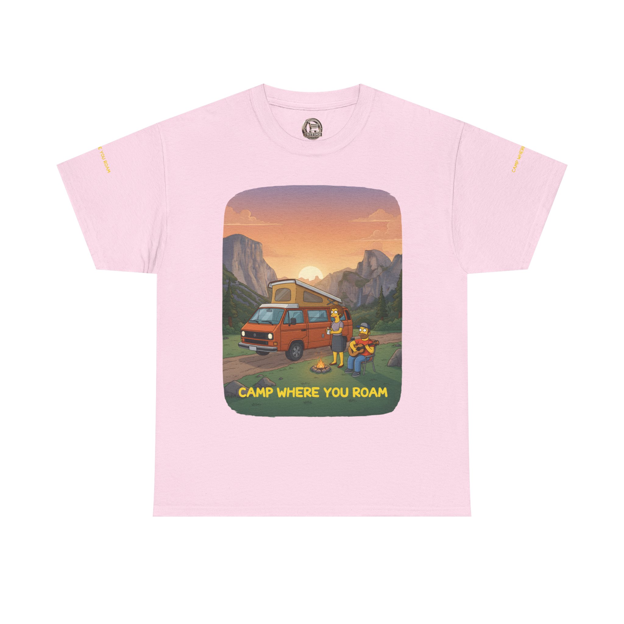 Unisex Heavy Cotton Tee — "Camp Where You Roam" Design Sitcom-Line