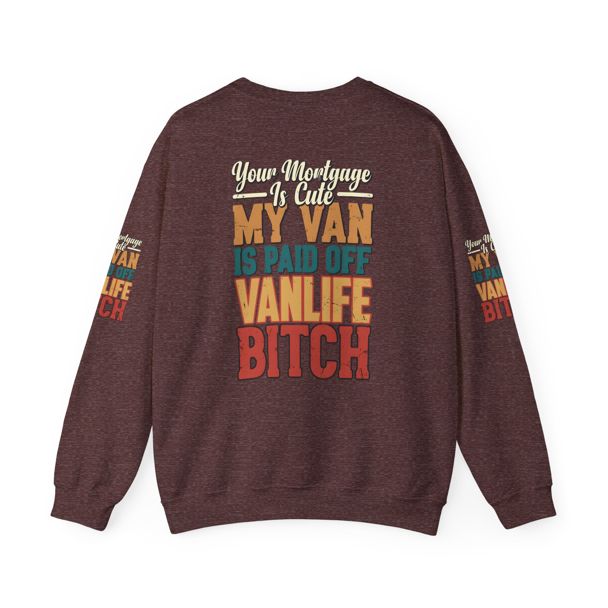 Unisex Heavy Blend™ Crewneck Sweatshirt — "Your Mortgage Is Cute" Design F**K-Line