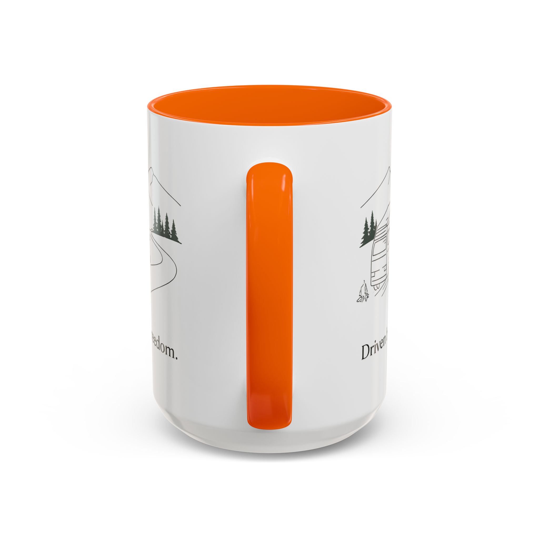 Accent Coffee Mug (11, 15oz) — "Driven By Freedom" Design Minimal-Line