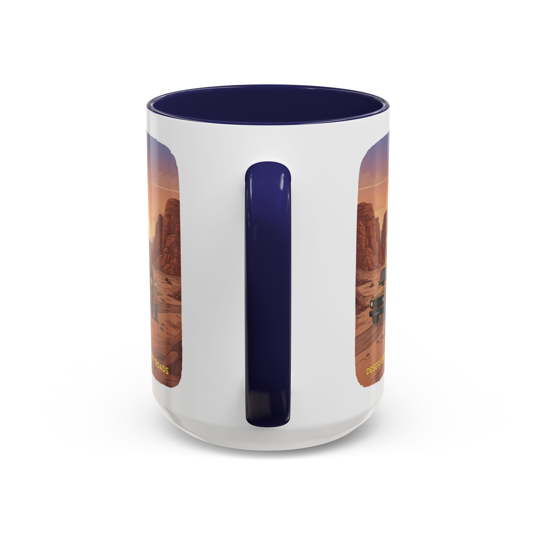 Accent Coffee Mug (11, 15oz) — "Desert Dreams Dusty Roads" Design Sitcom-Line