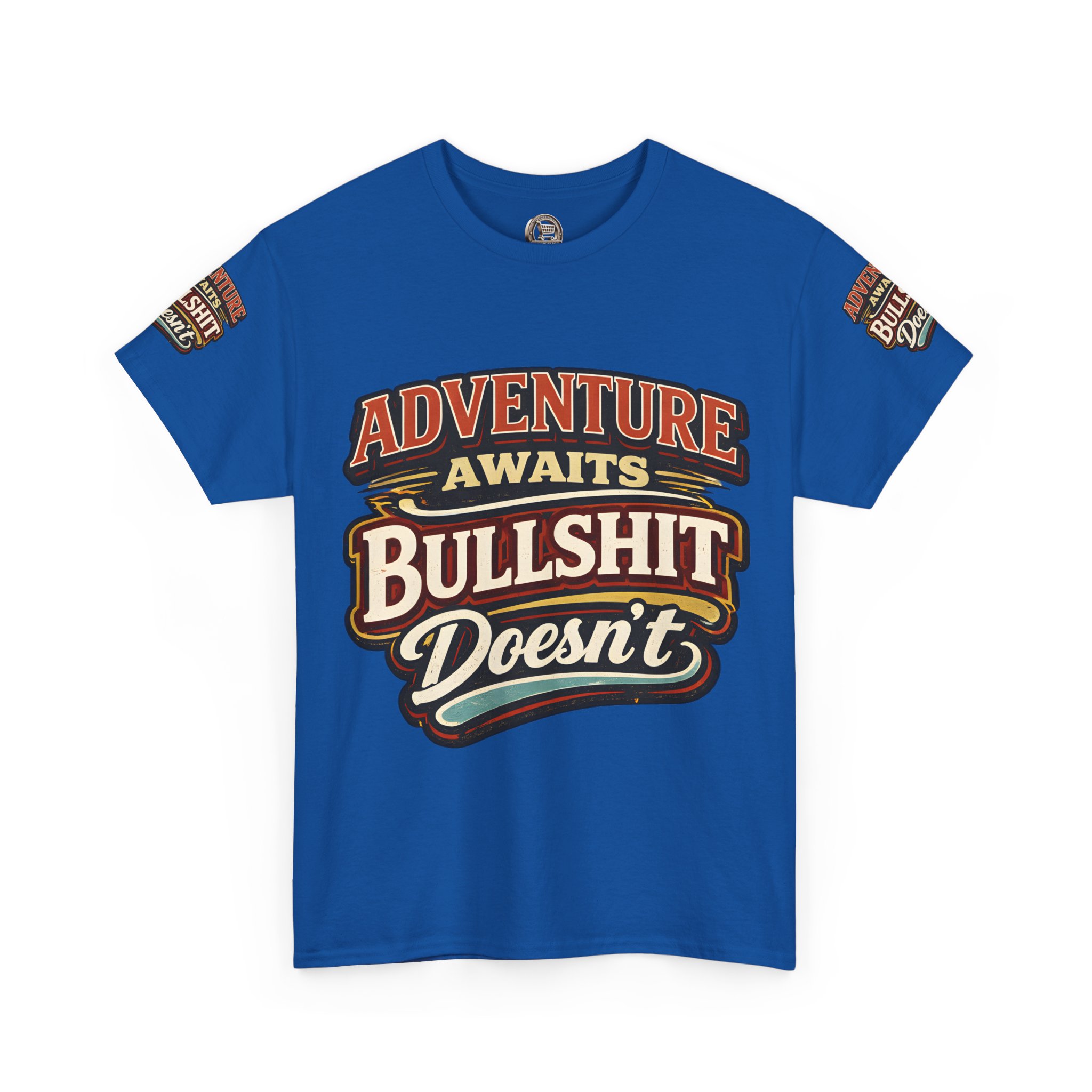 Unisex Heavy Cotton Tee — "Adventure Awaits" Design F**K-Line