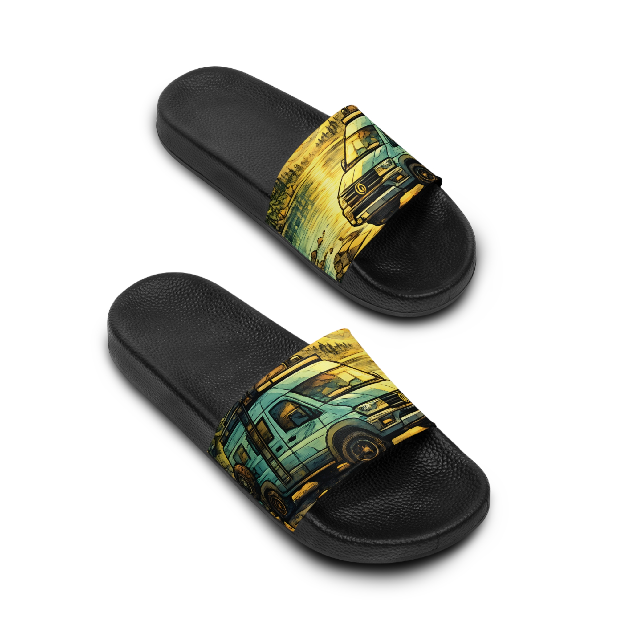 Men's Slide Sandals — VW RV Vibes for Men (Cubic-Line)