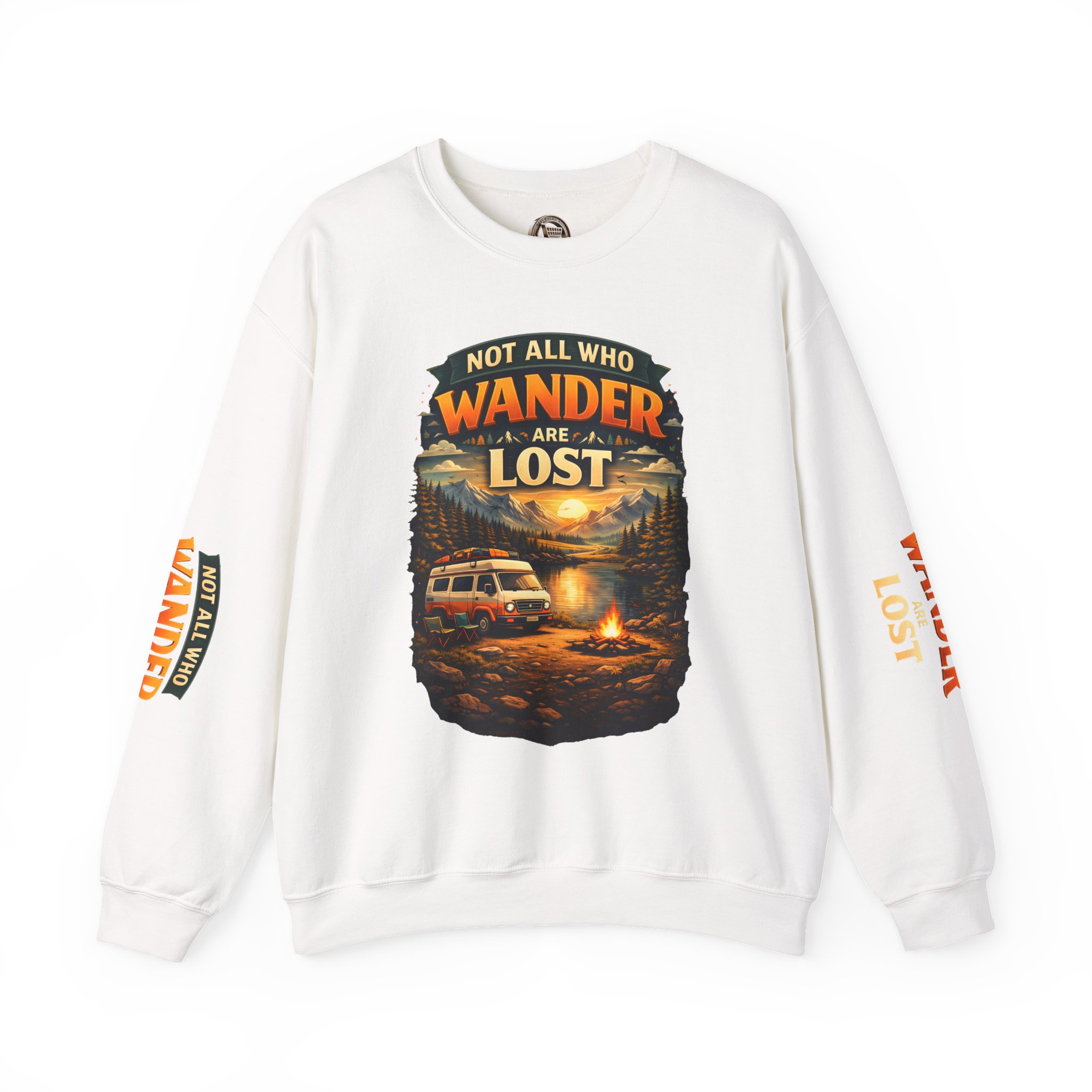 7055663813762900756_2048.jpeg Unisex Heavy Blend™ Crewneck Sweatshirt — "Not All Who Wander Are Lost" Design Scenic-Line