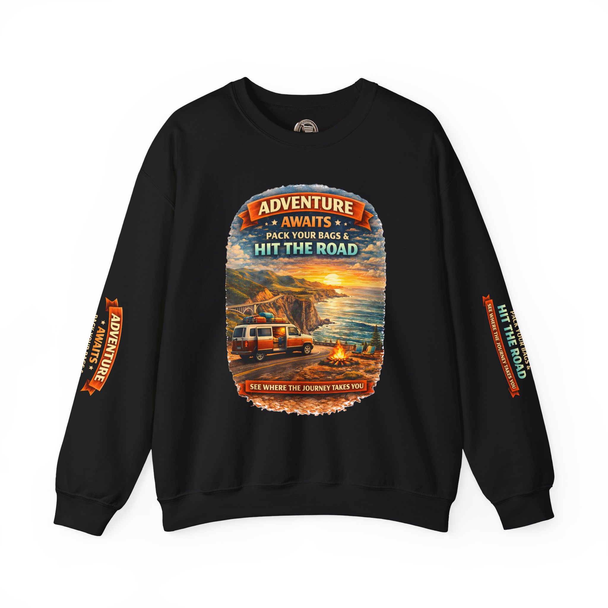 7062572009921272139_2048.jpeg Unisex Heavy Blend™ Crewneck Sweatshirt — "Adventure Awaits-Pack Your Bags" Design Scenic-Line