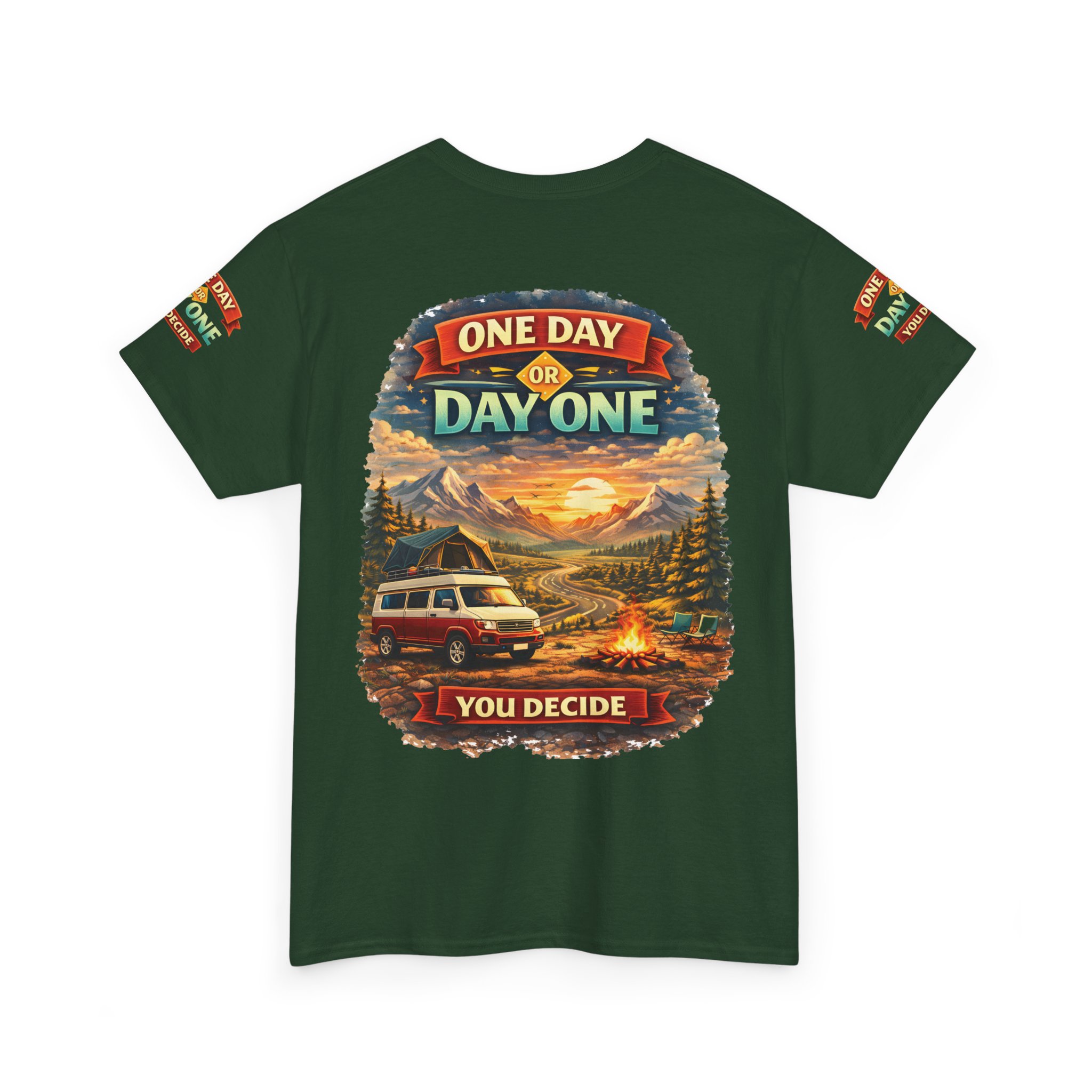 7068289942463623958_2048.jpeg Unisex Heavy Cotton Tee — "One Day Or Day One" Design Scenic-Line