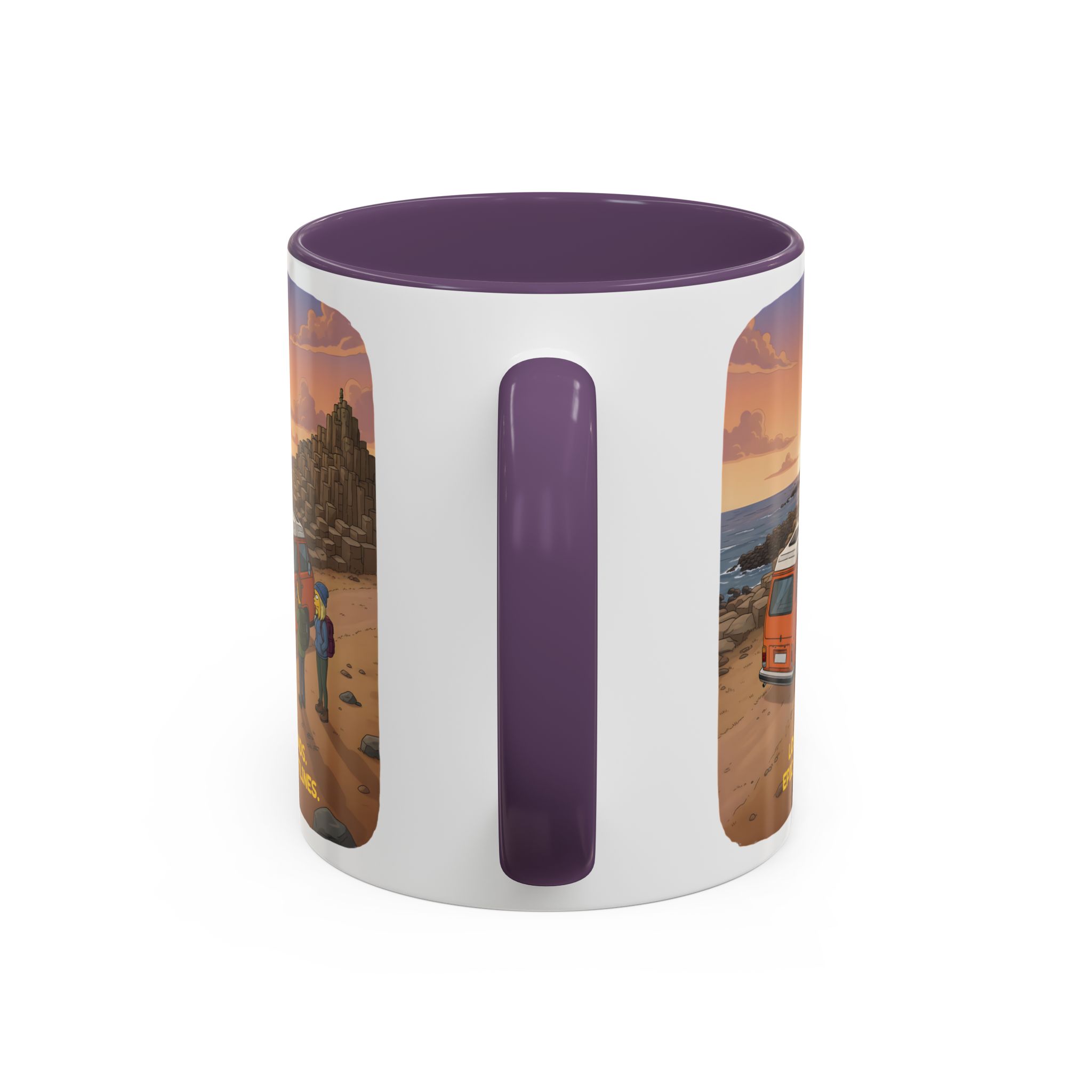 Accent Coffee Mug (11, 15oz) — "Lost Roads Epic Coastlines" Design Sitcom-Line