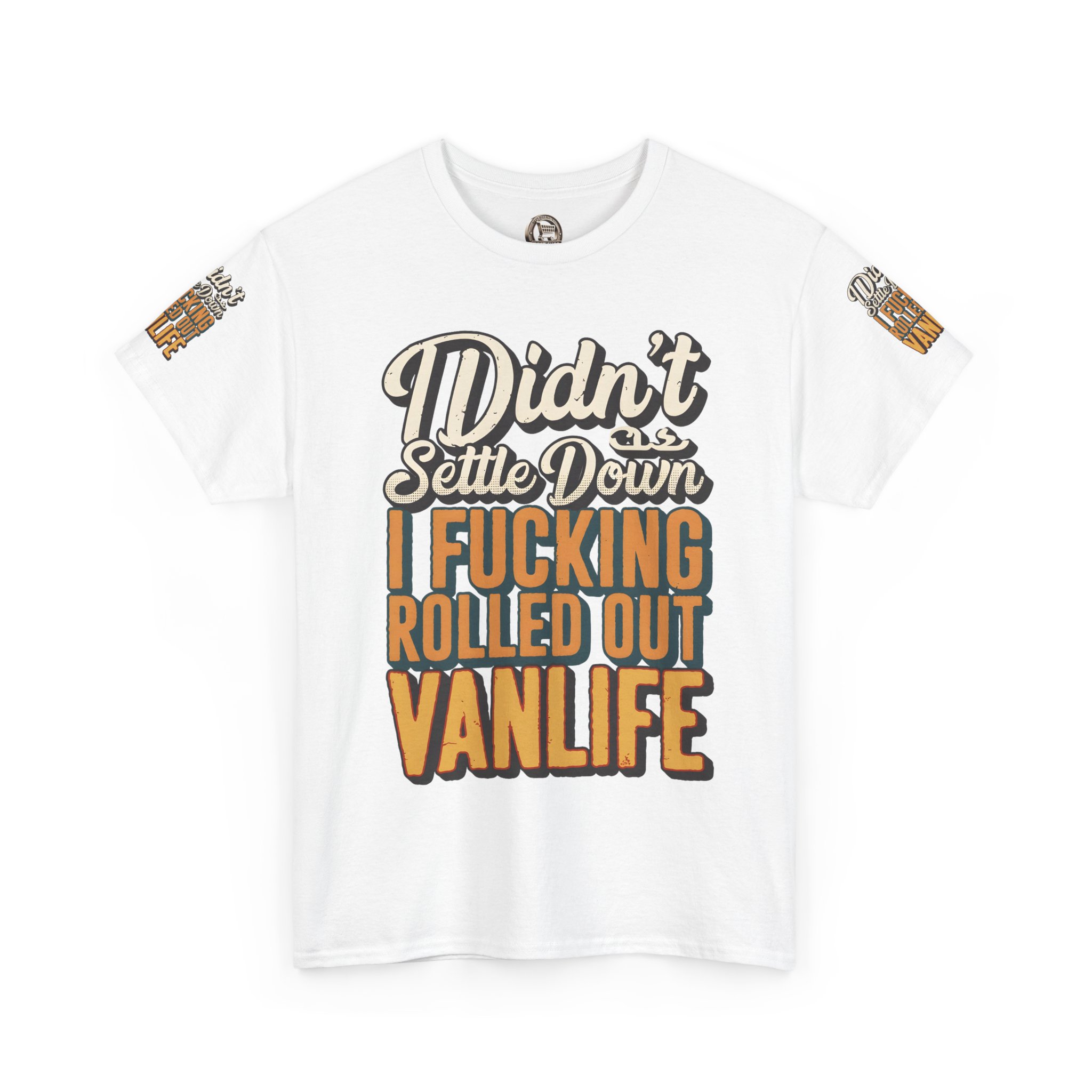 7069621831685345988_2048.jpeg Unisex Heavy Cotton Tee — "Dind´t Settle Down" Design F**K-Line
