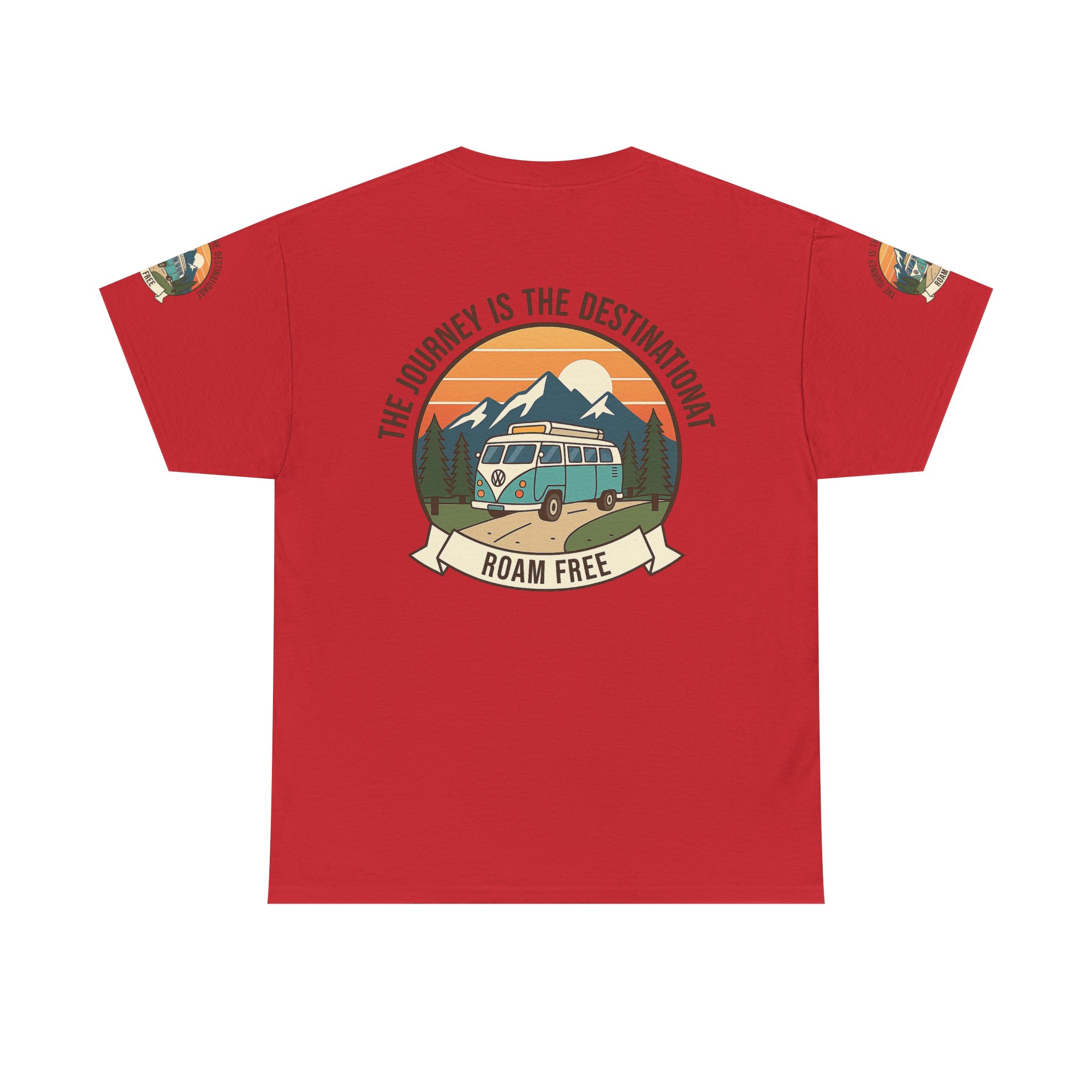 Unisex Heavy Cotton Tee — "The Journey Is The Destination" Roam Free Travel Shirt