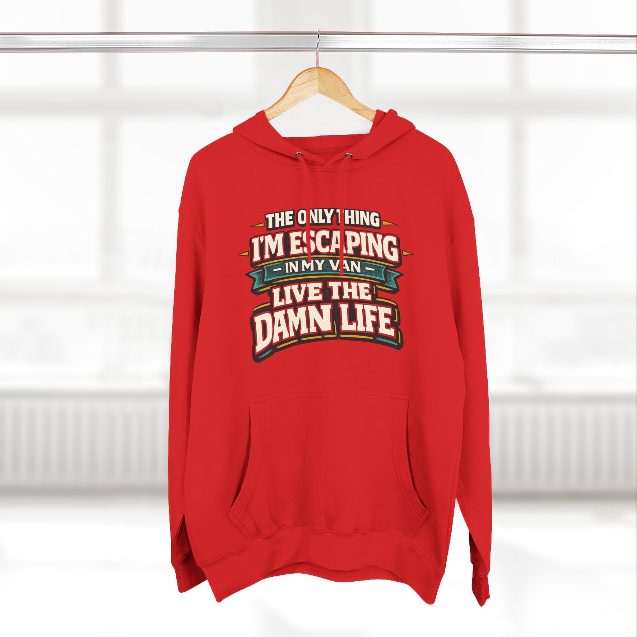 7084826437149287446_2048.jpeg Three-Panel Fleece Hoodie - "The Only Thing I´m Escaping" Design F**K-Line