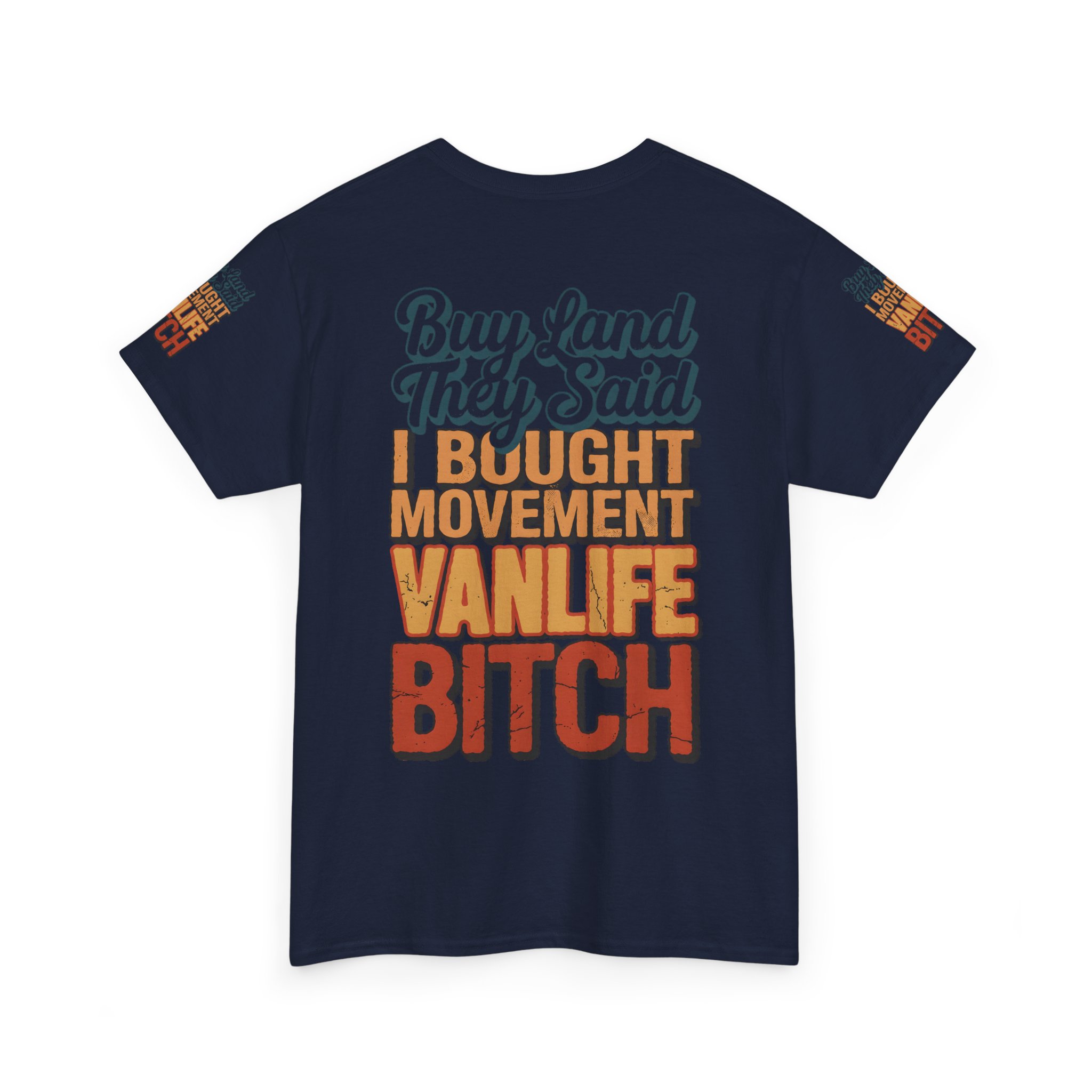 Unisex Heavy Cotton Tee — "Buy Land They Said" Design F**K-Line