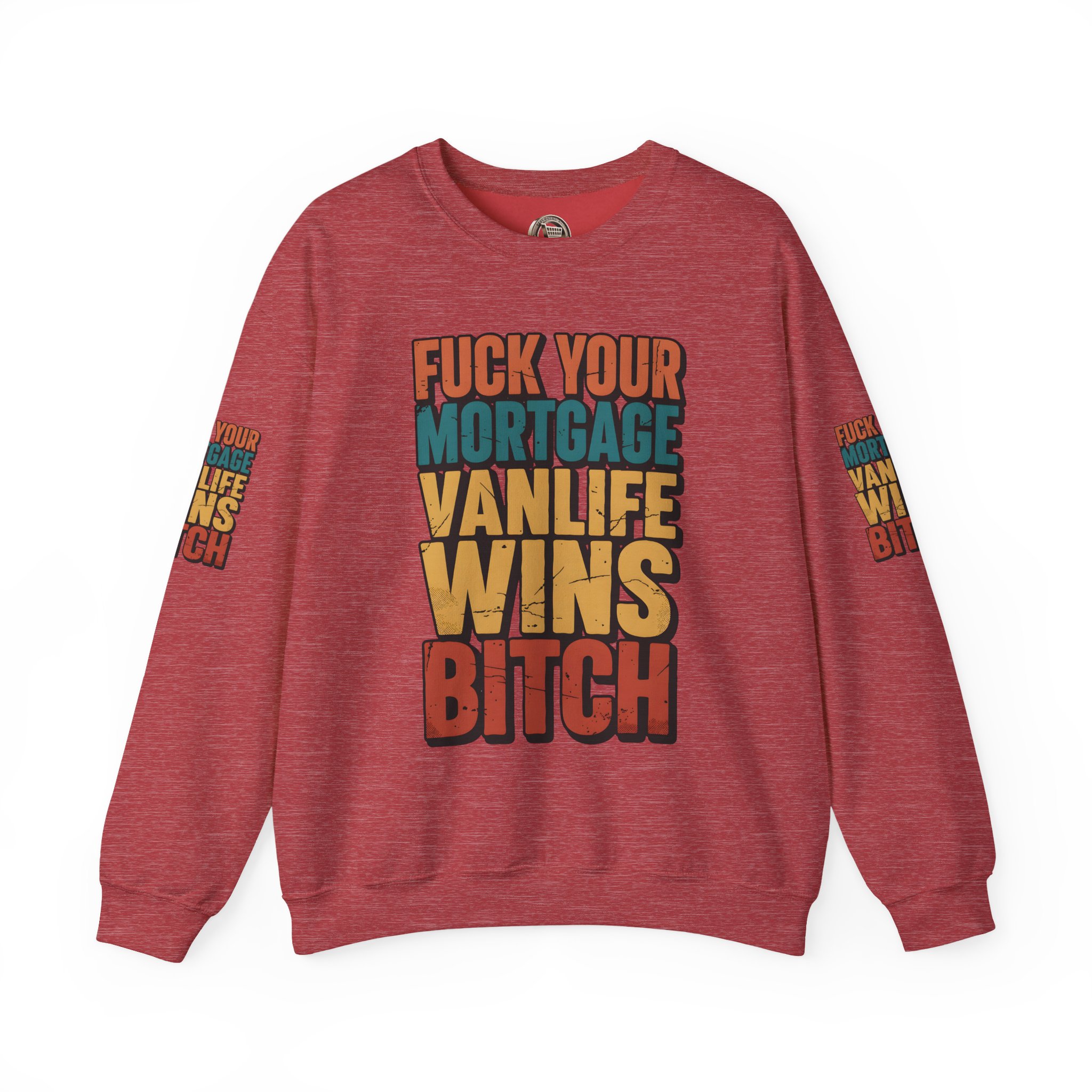 Unisex Heavy Blend™ Crewneck Sweatshirt — "Fuck Your Mortgage" Design F**K-Line