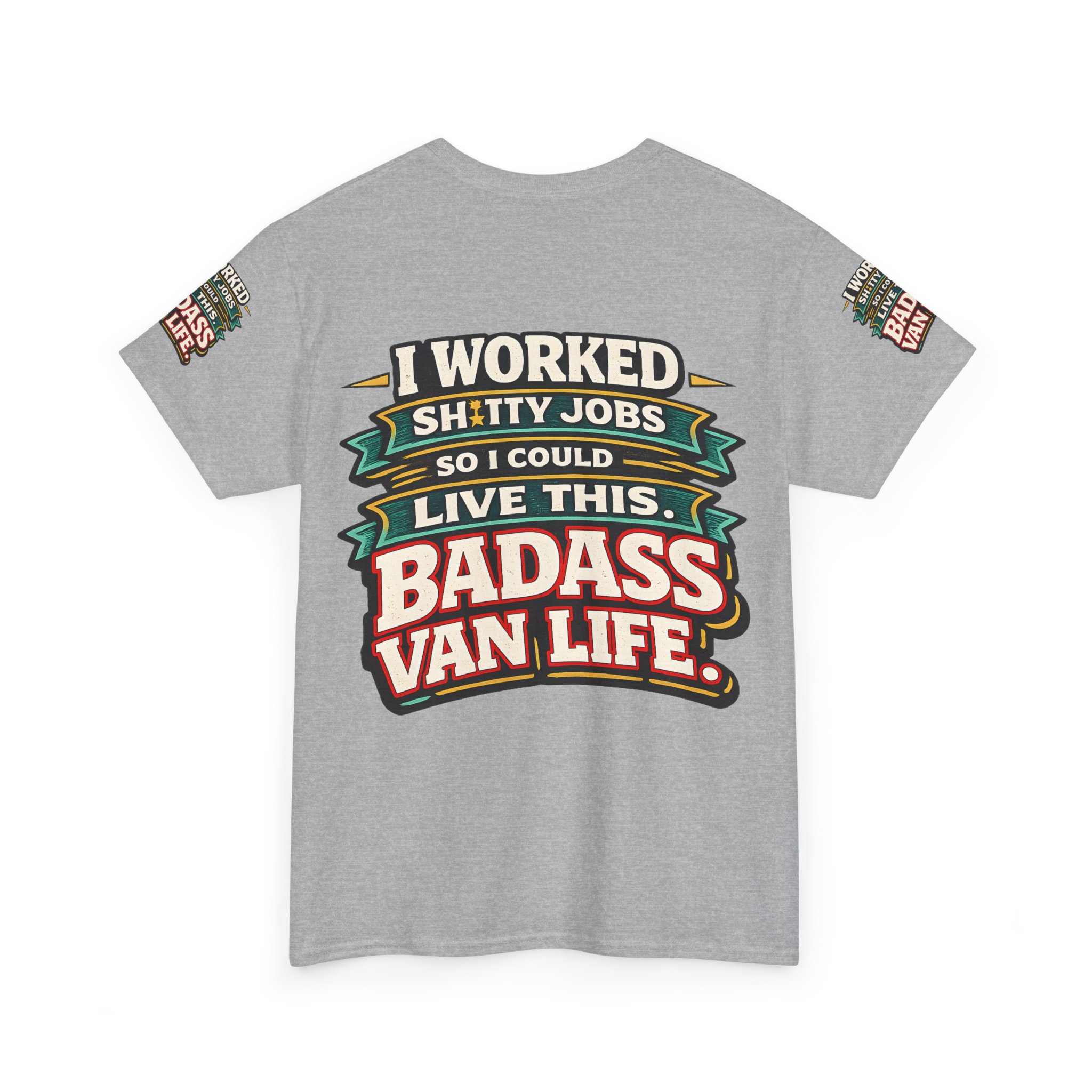 Unisex Heavy Cotton Tee — "I Worked Shitty Jobs" Design F**K-Line
