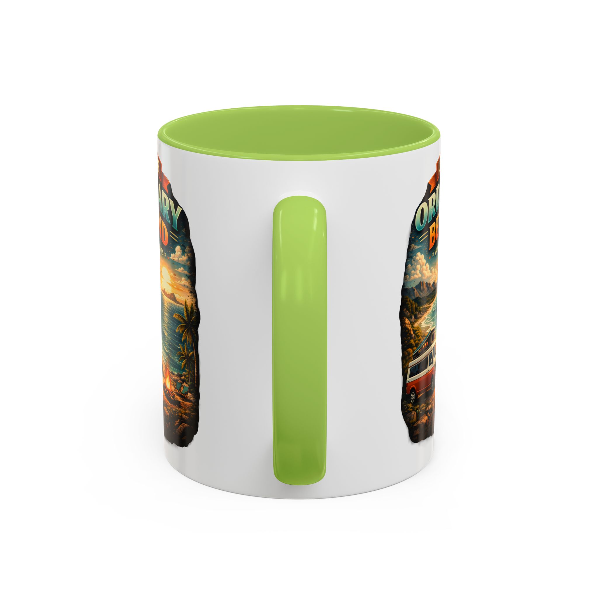 Accent Coffee Mug (11, 15oz) — "Leave Ordinary Behind" Design Scenic-Line