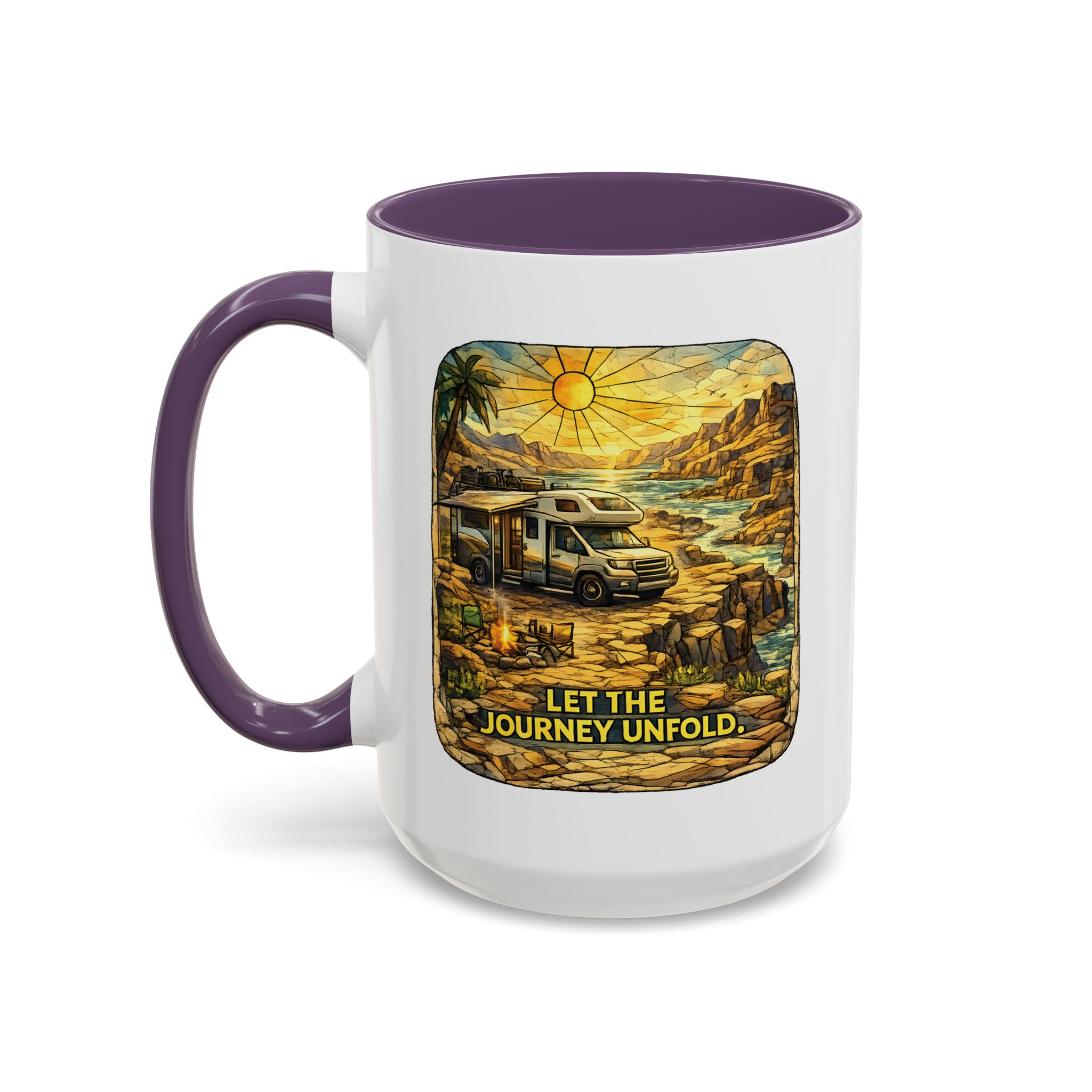 71069396634097831_2048.jpeg Accent Coffee Mug (11, 15oz) — "Let The Journey Unfold" Design Cubic-Line