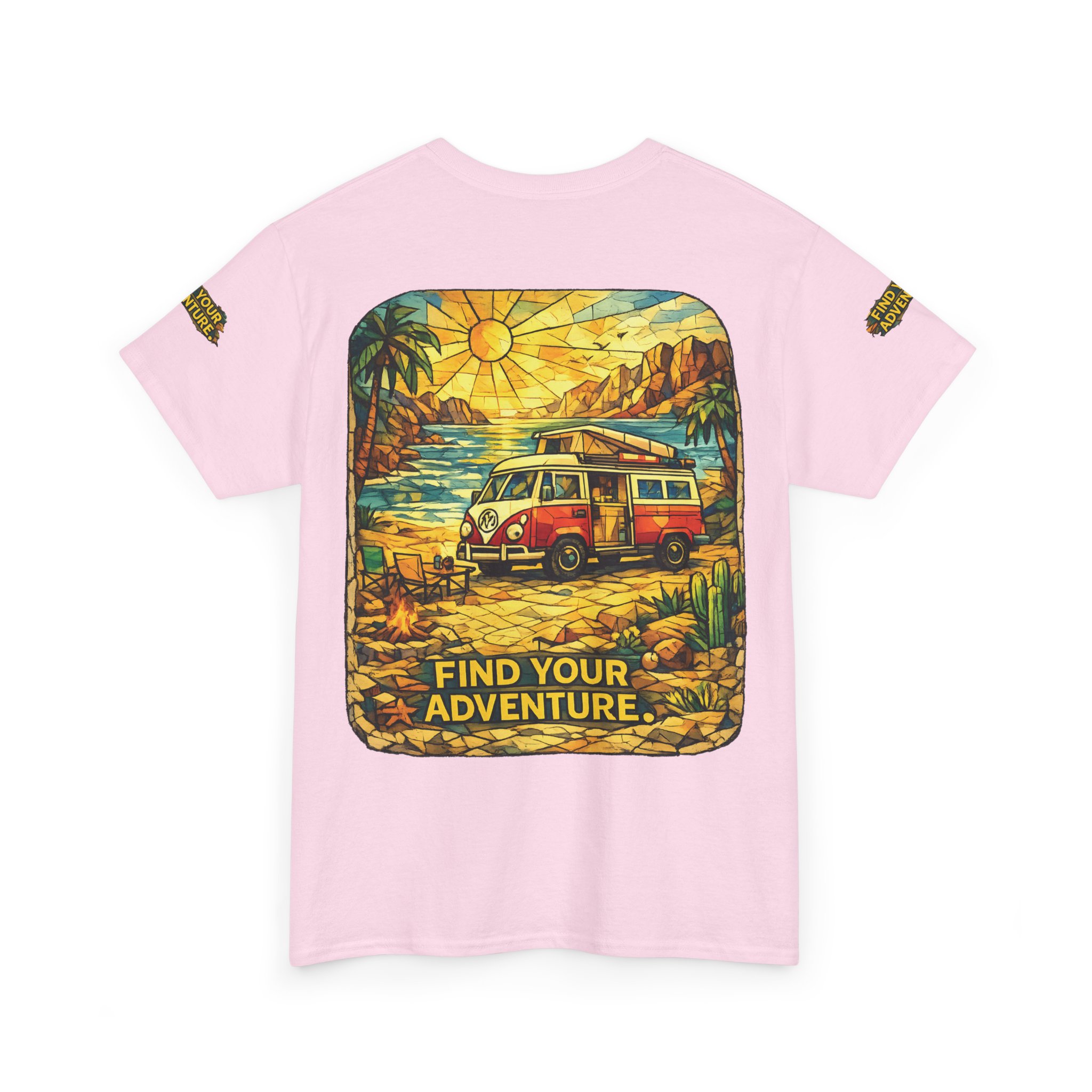 Unisex Heavy Cotton Tee — "Find Your Adventure" Design Cubic-Line