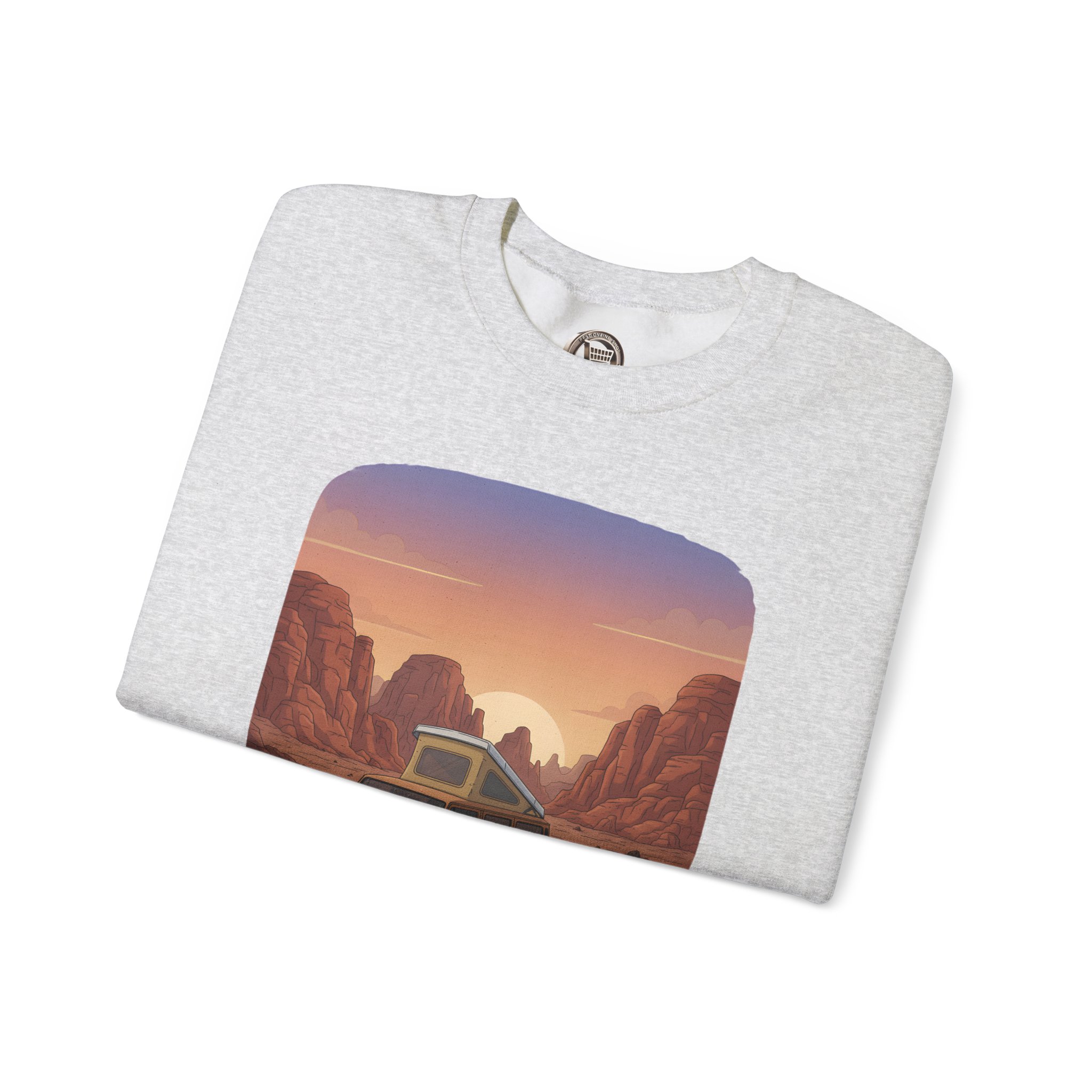 Unisex Heavy Blend™ Crewneck Sweatshirt — "Desert Dreams Dusty Roads" Design Sitcom-Line
