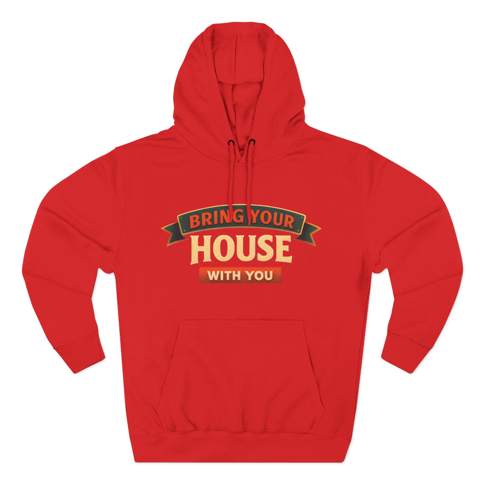 Three-Panel Fleece Hoodie - "Live Is A Journey-Bring Your House With You" Design Scenic-Line