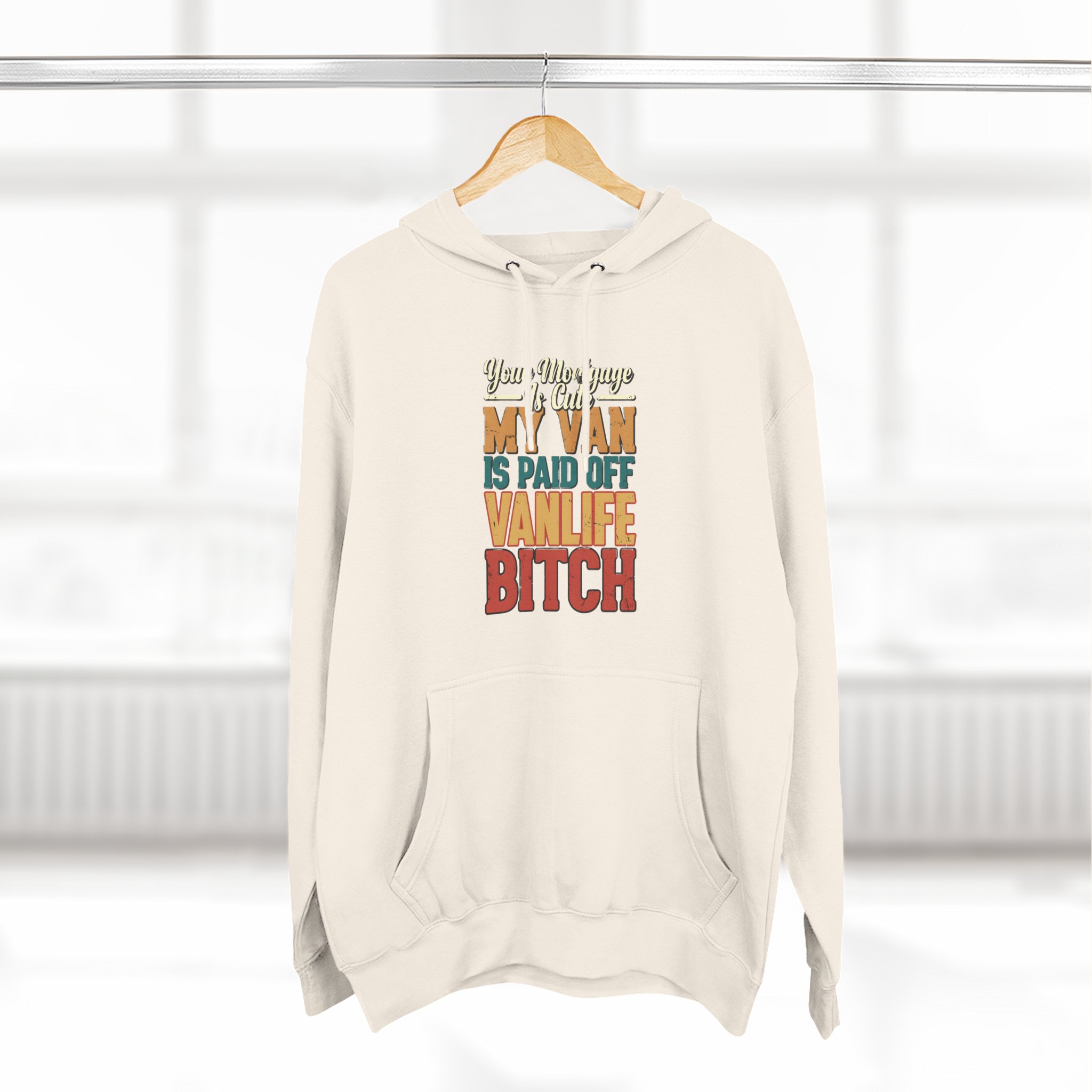 Three-Panel Fleece Hoodie - "Your Mortgage Is Cute" Design F**K-Line