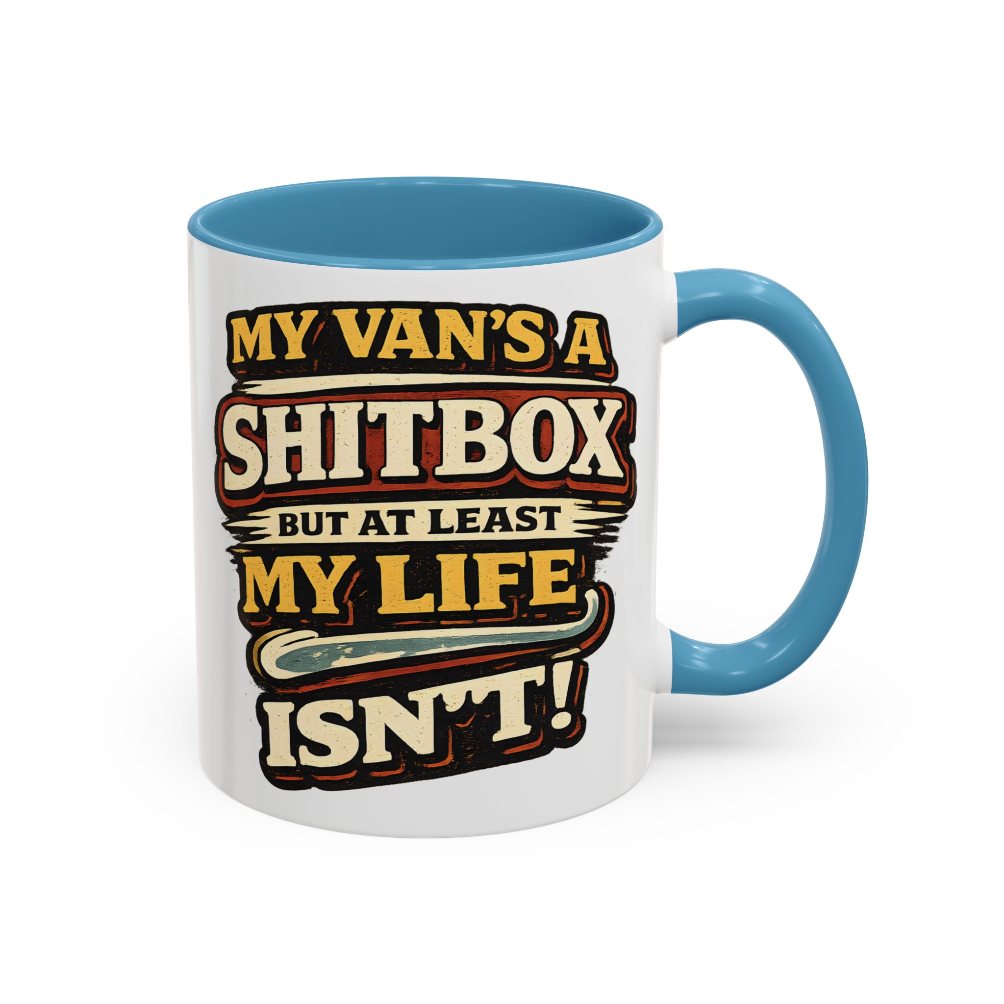 Accent Coffee Mug (11, 15oz) — "My Van`s A Shitbox" Design F**K-Line
