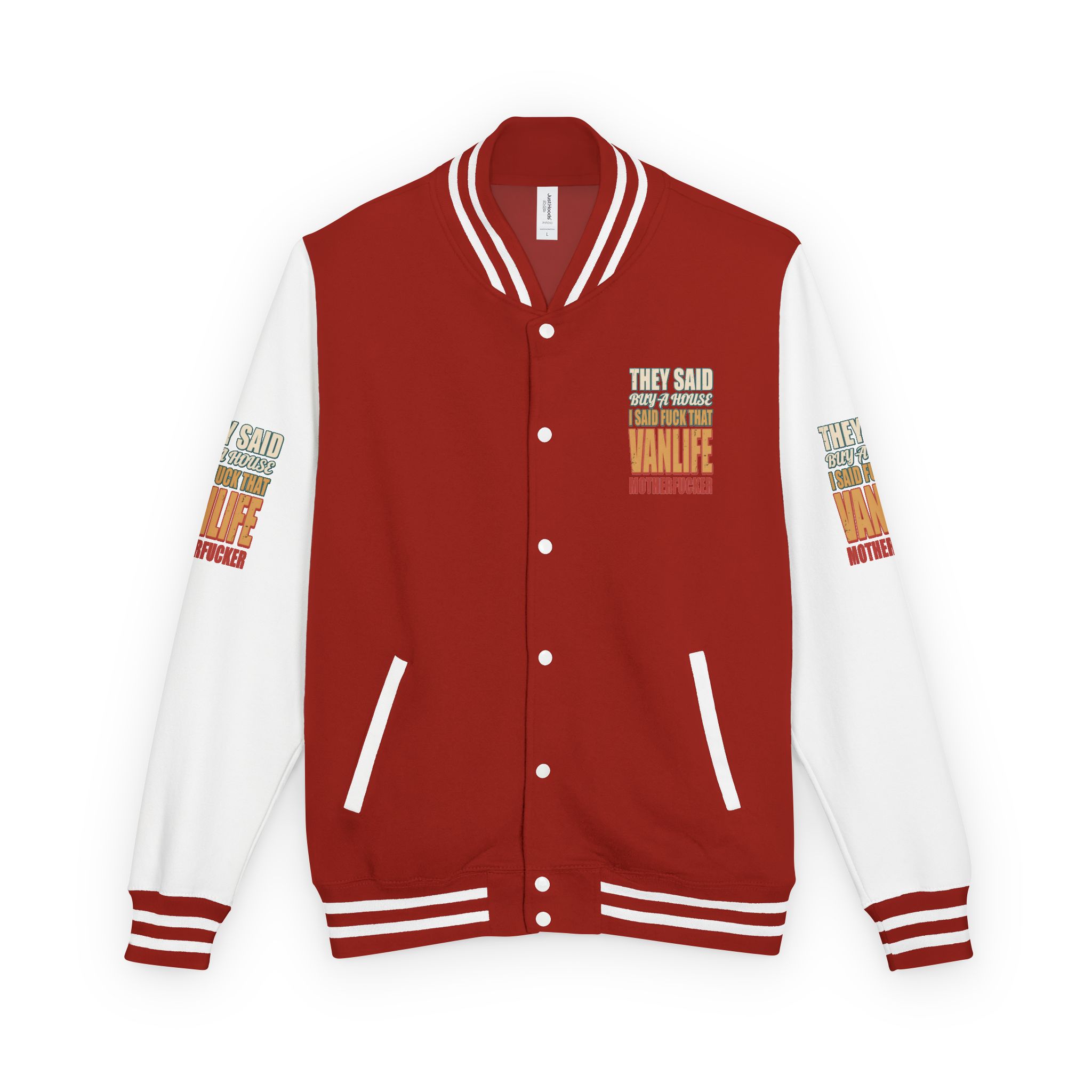 7129076156318875846_2048-1.jpeg Unisex Heavyweight Letterman Jacket — "They Said Buy A House" Design F**K-Line