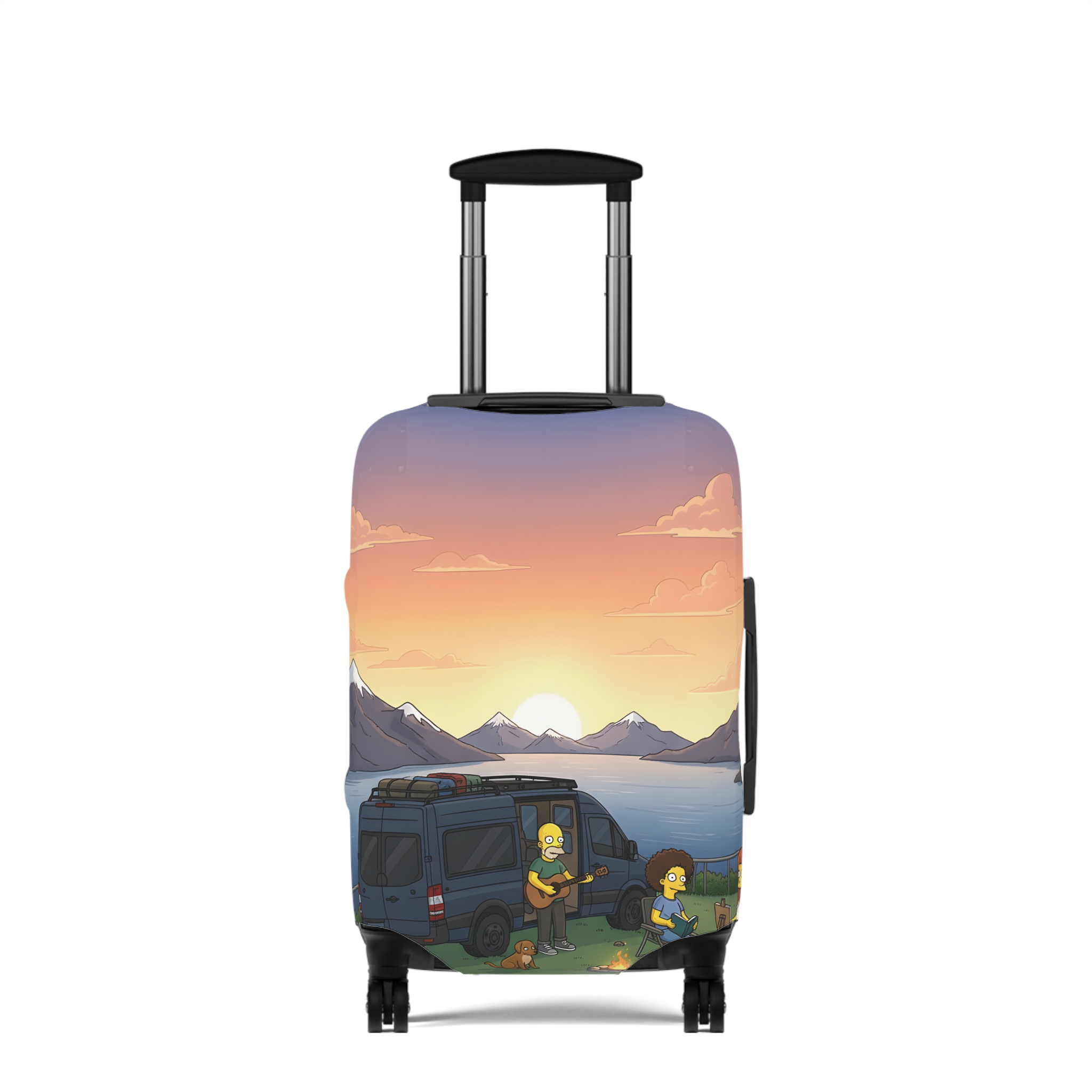 Luggage Cover — Adventure Camper Sketch Travel Suitcase(Design Sitcom-Line)