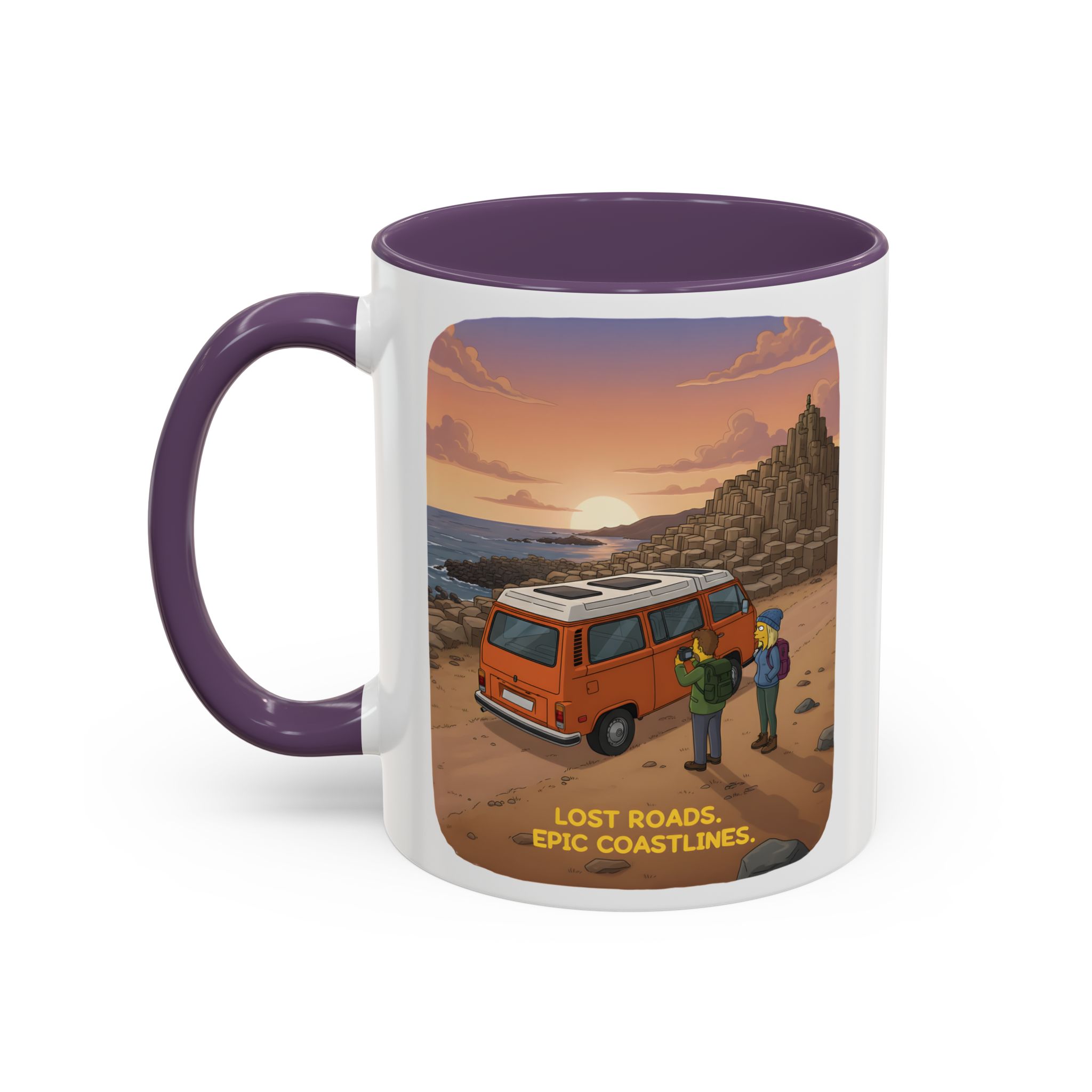 Accent Coffee Mug (11, 15oz) — "Lost Roads Epic Coastlines" Design Sitcom-Line