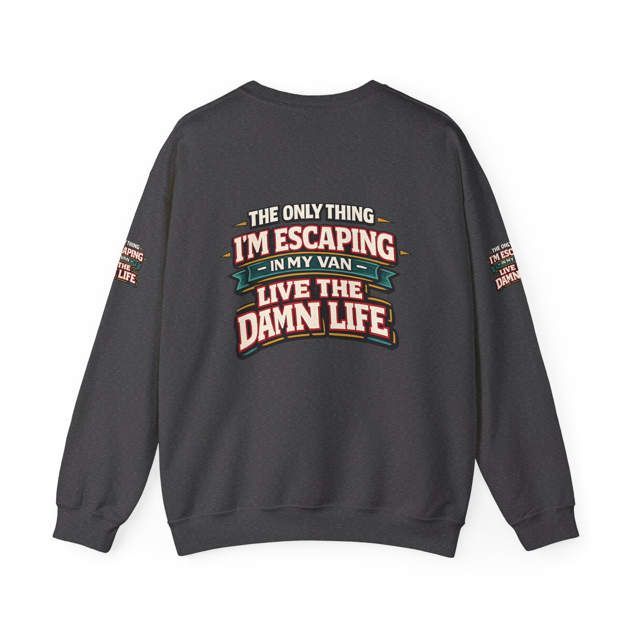 Unisex Heavy Blend™ Crewneck Sweatshirt — "The Only Thing I´m Escaping" Design F**K-Line