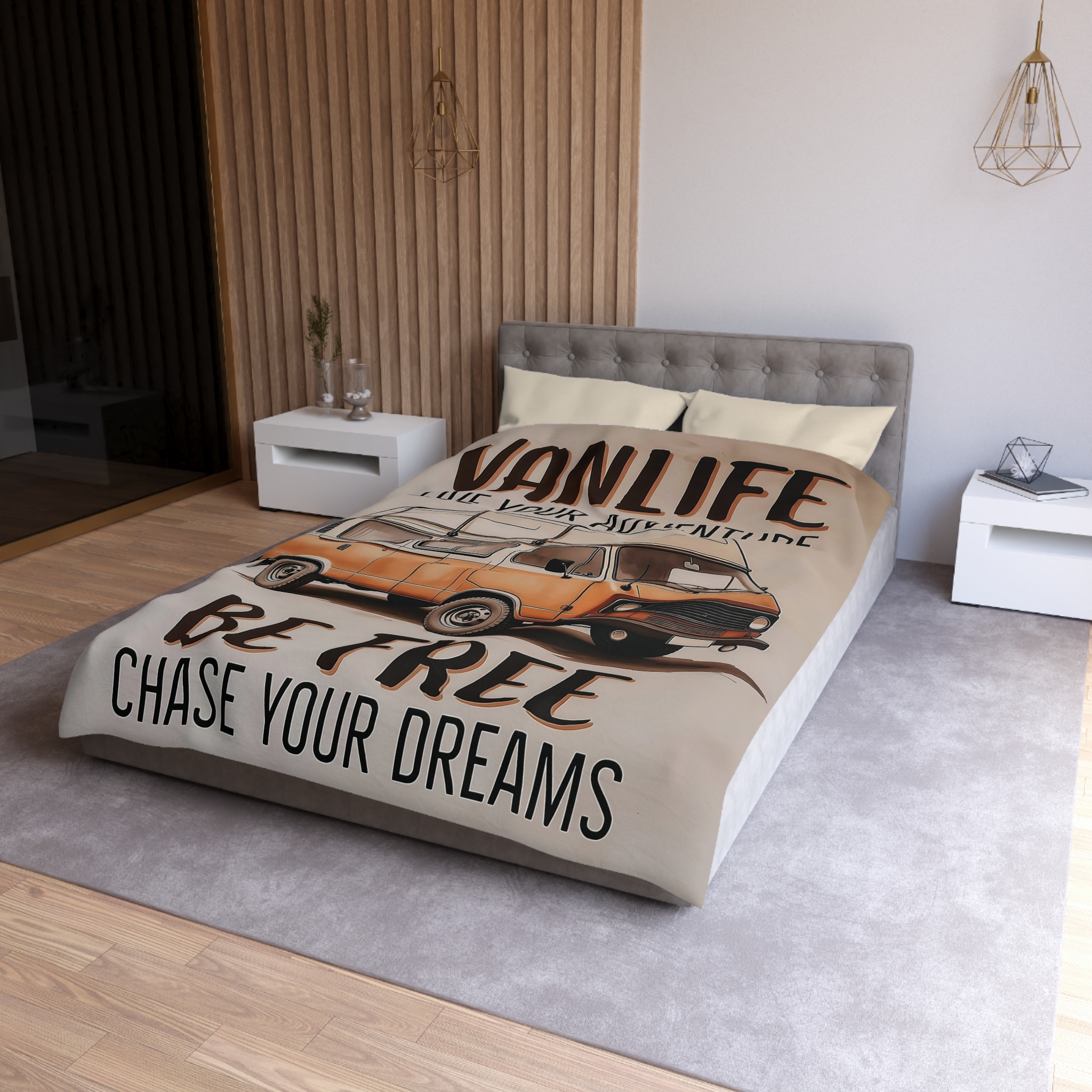 Duvet Cover – “Be Free / Live Your Adventure” Camper Van Bedding