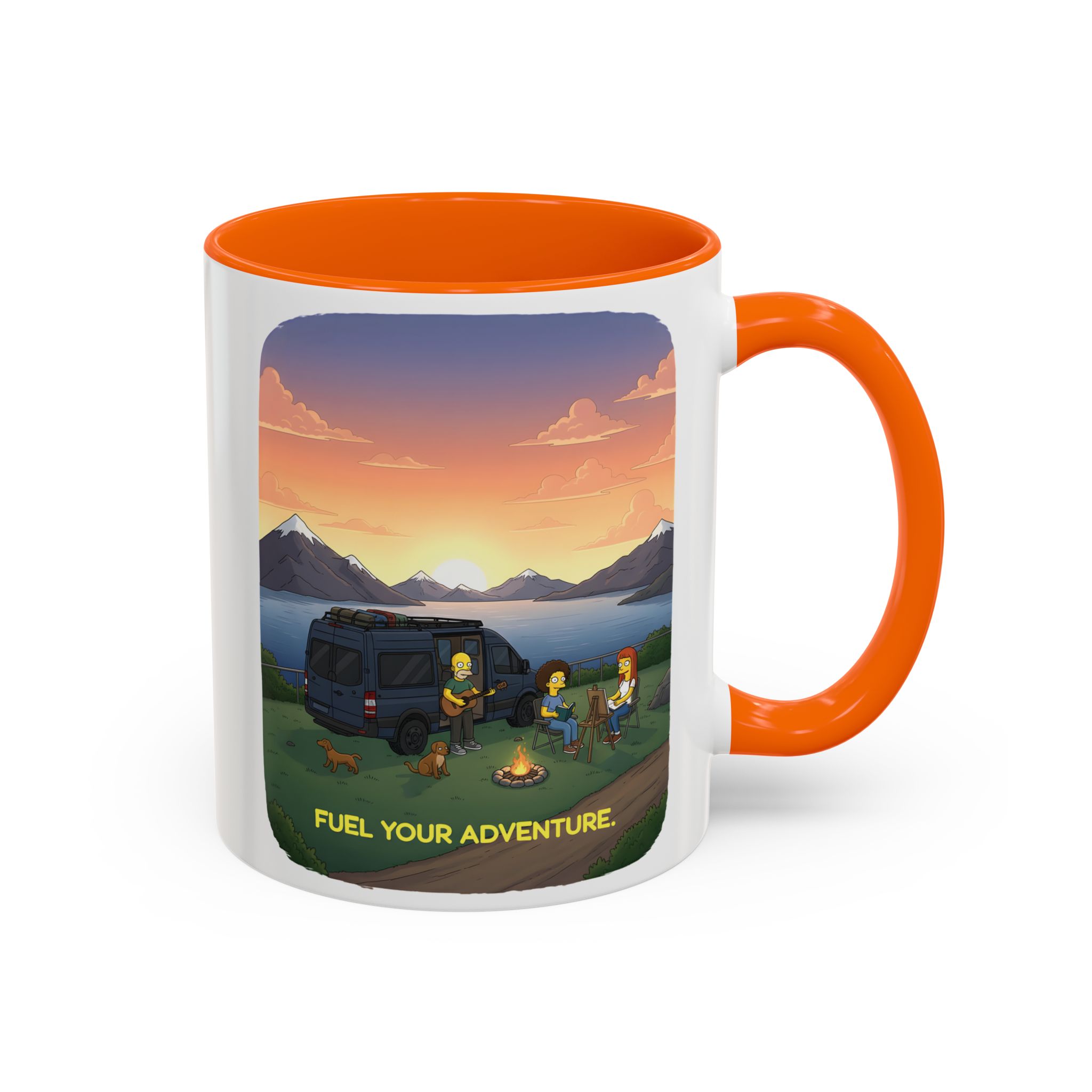 Accent Coffee Mug (11, 15oz) — "Fuel Your Adventure" Design Sitcom-Line