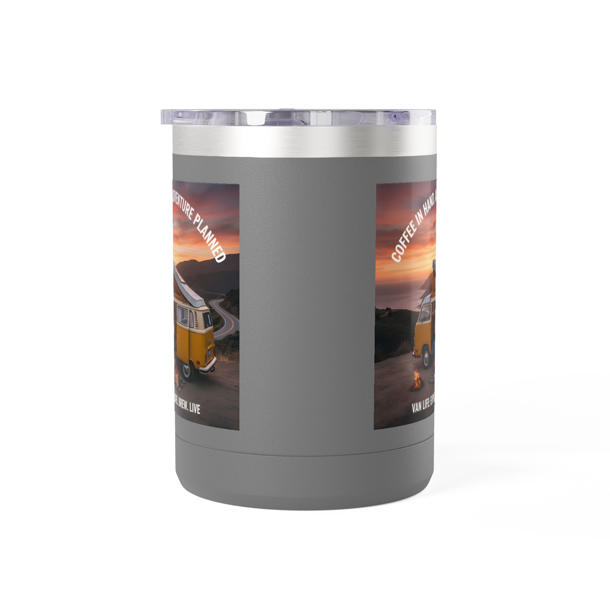 Coffee Mug Tumbler, 15oz — "Coffee in Hand, Adventure Planned"