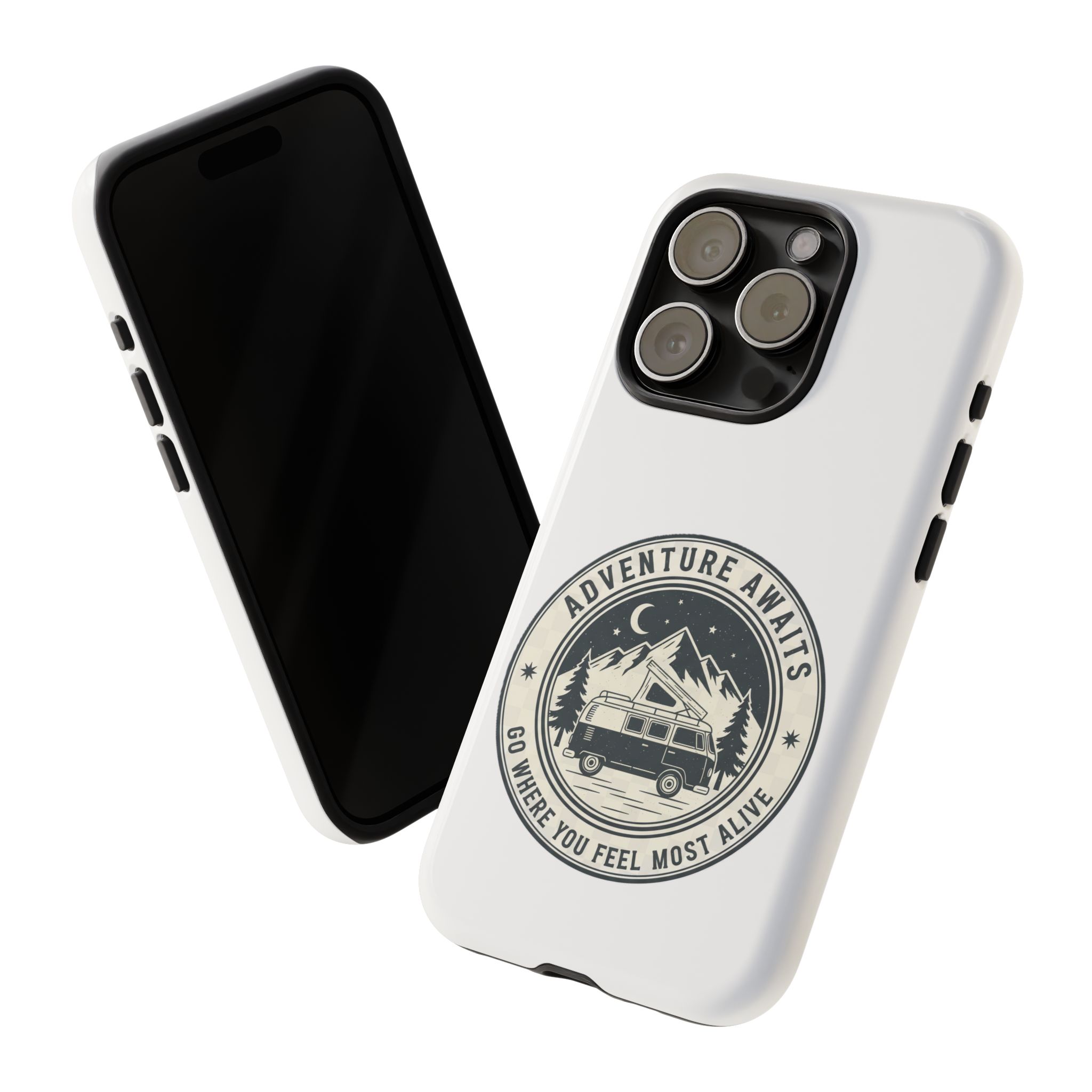 Phone Case — "Adventure Awaits-Go Where You Feel Most Alive" Camper Van Design