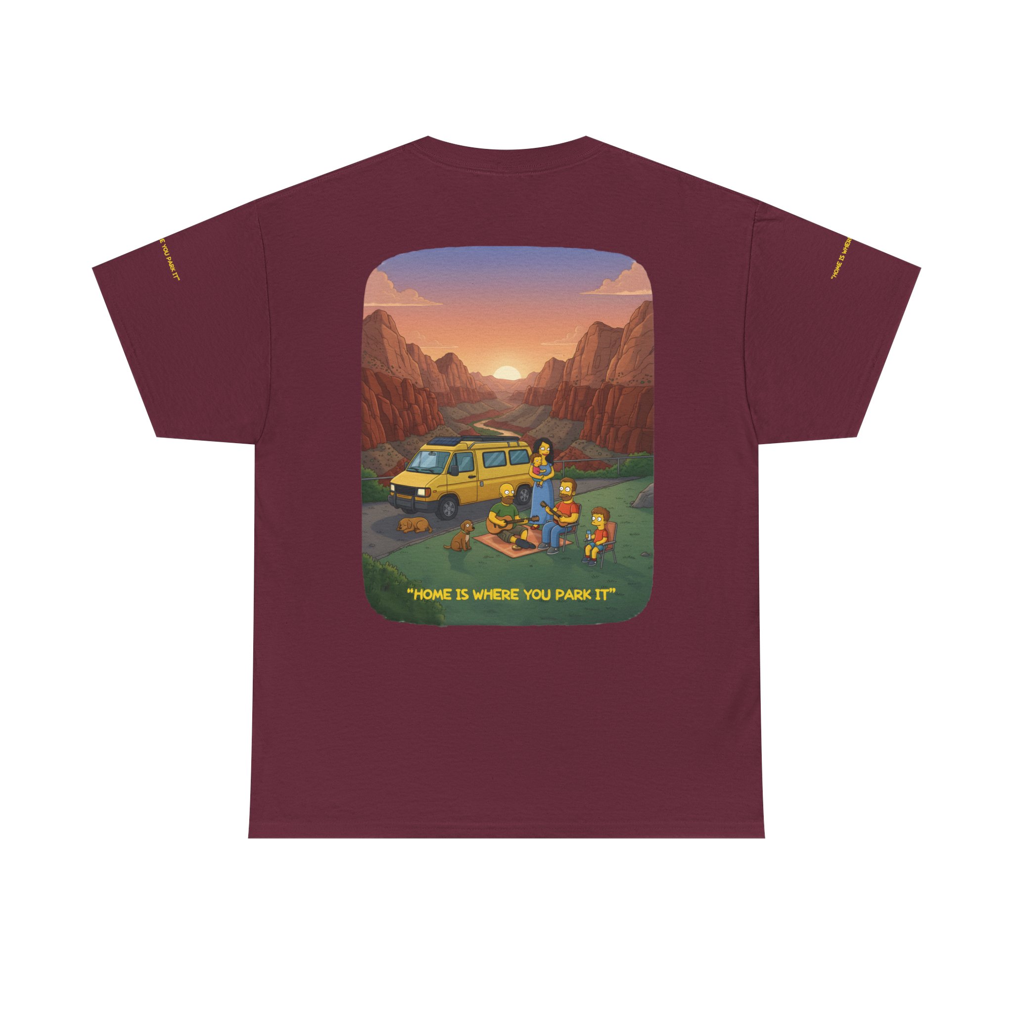 Unisex Heavy Cotton Tee — "Home Is Where You Park It" Design Sitcom-Line