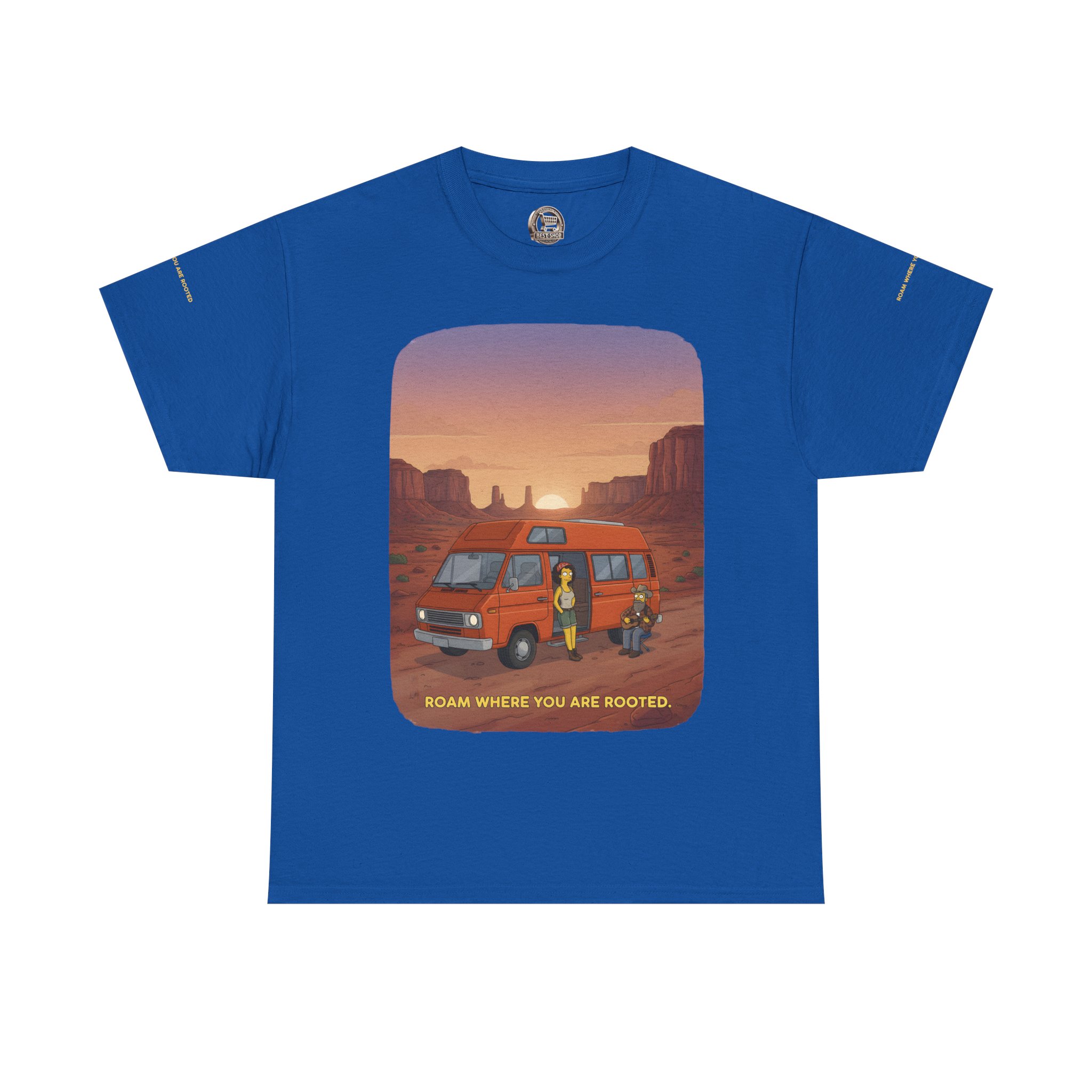 Unisex Heavy Cotton Tee — "Roam Where You Are Rooted" Design Sitcom-Line