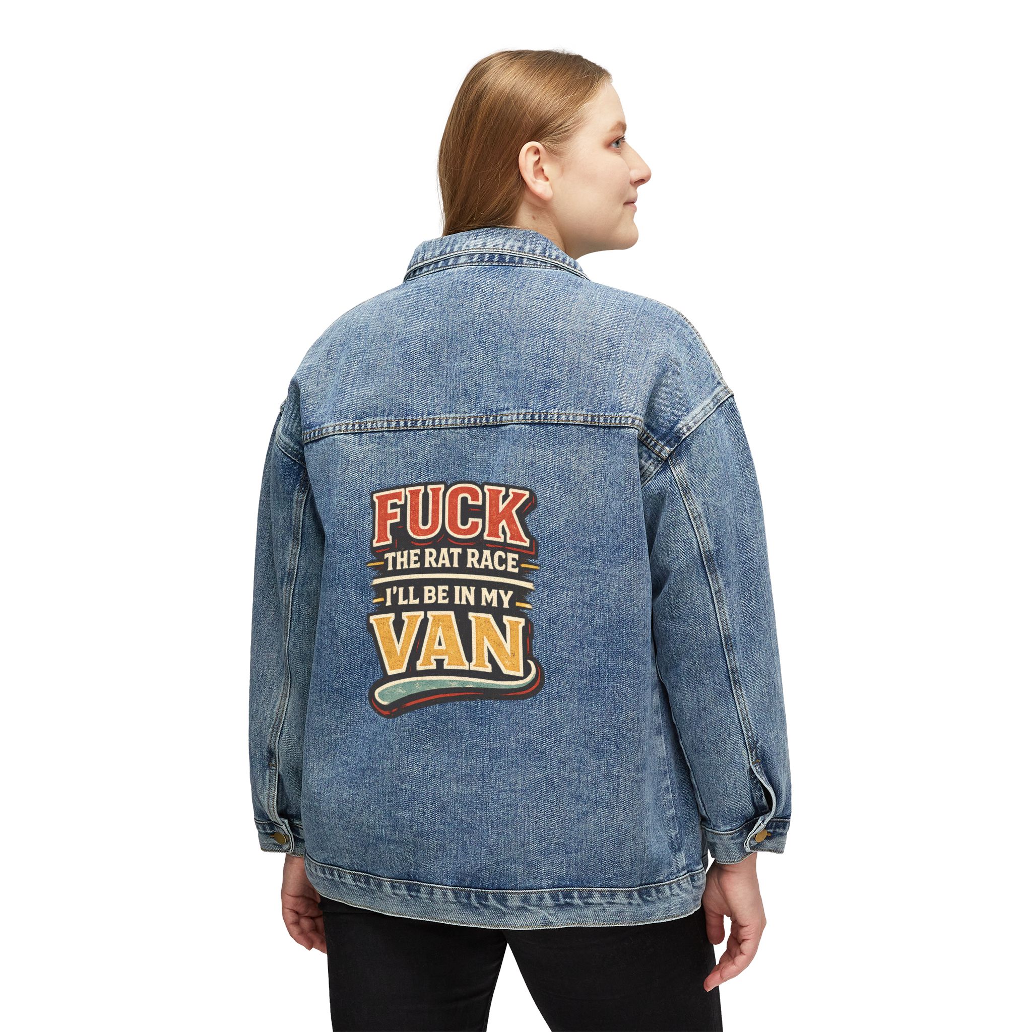 Women's Denim Jacket — "Fuck The Rat Race" Design F**K-Line
