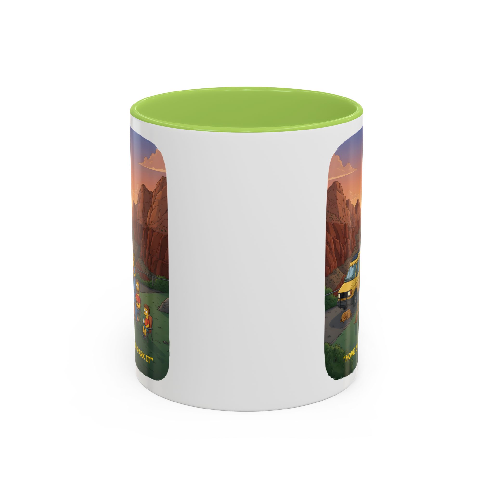 Accent Coffee Mug (11, 15oz) — "Home Is Where You Park It" Design Sitcom-Line