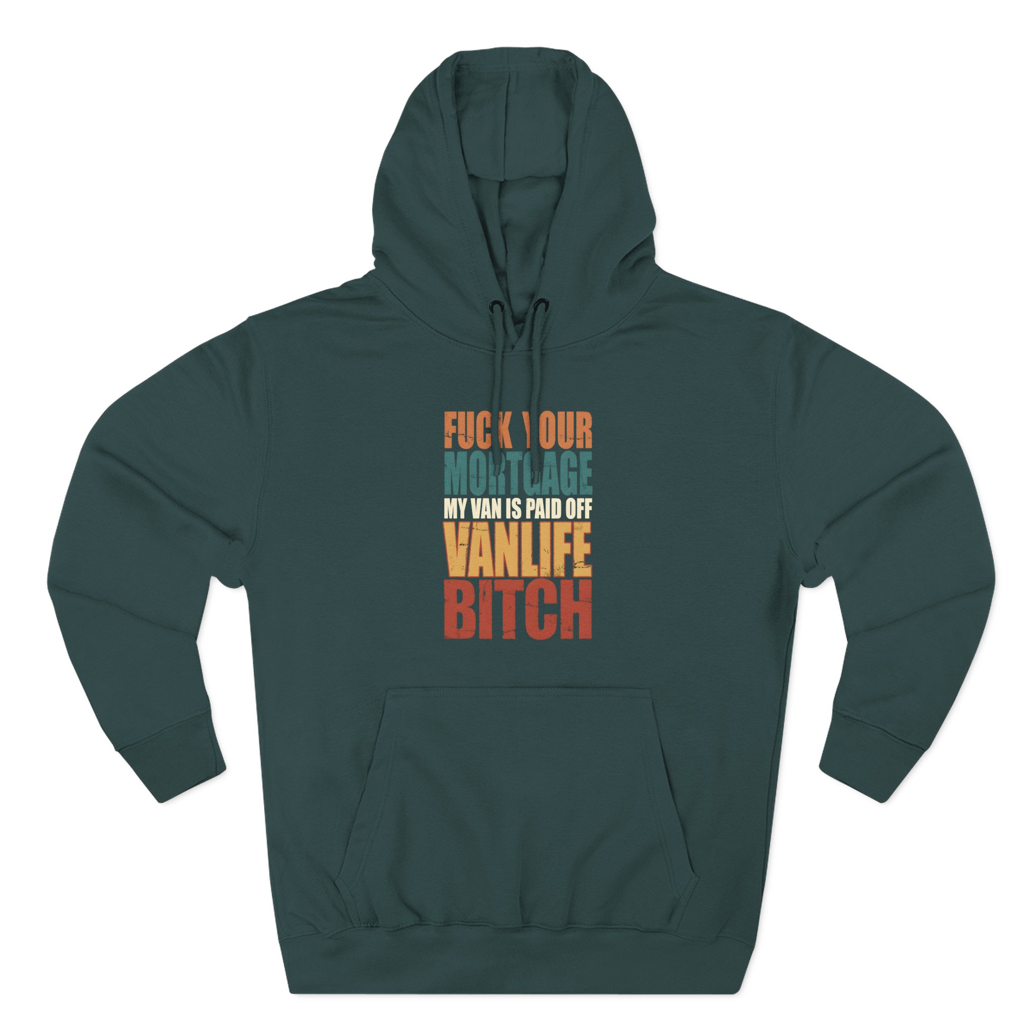 Three-Panel Fleece Hoodie - "Fuck Your Mortgage" Design F**K-Line