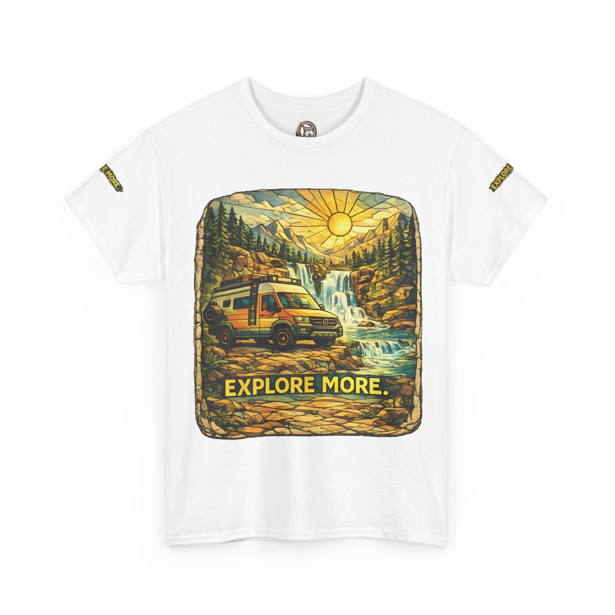 Unisex Heavy Cotton Tee — "Explore More" Design Cubic-Line