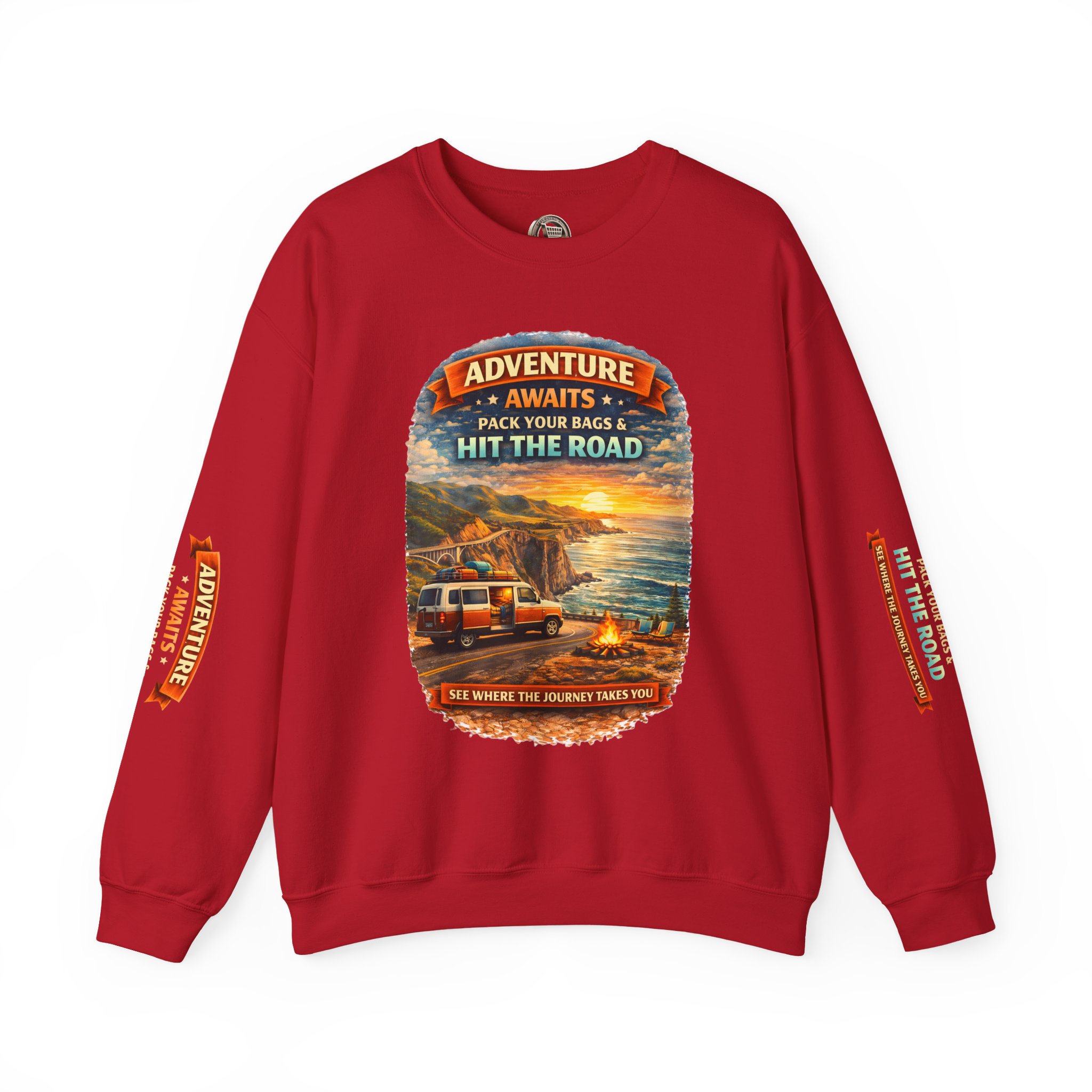 7199220990446963613_2048.jpeg Unisex Heavy Blend™ Crewneck Sweatshirt — "Adventure Awaits-Pack Your Bags" Design Scenic-Line