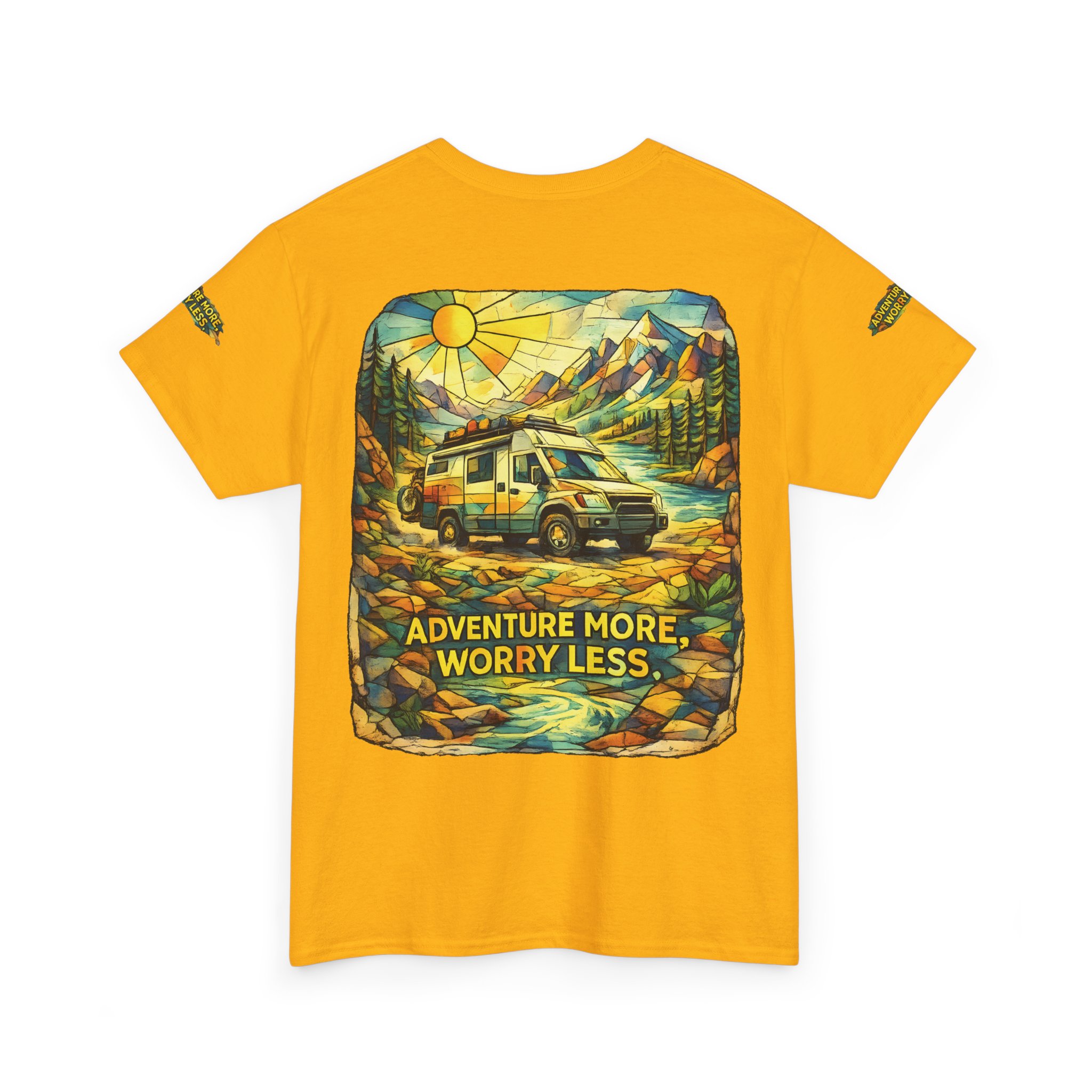 7199596247596735889_2048.jpeg Unisex Heavy Cotton Tee — "Adventure More Worry Less" Design Cubic-Line
