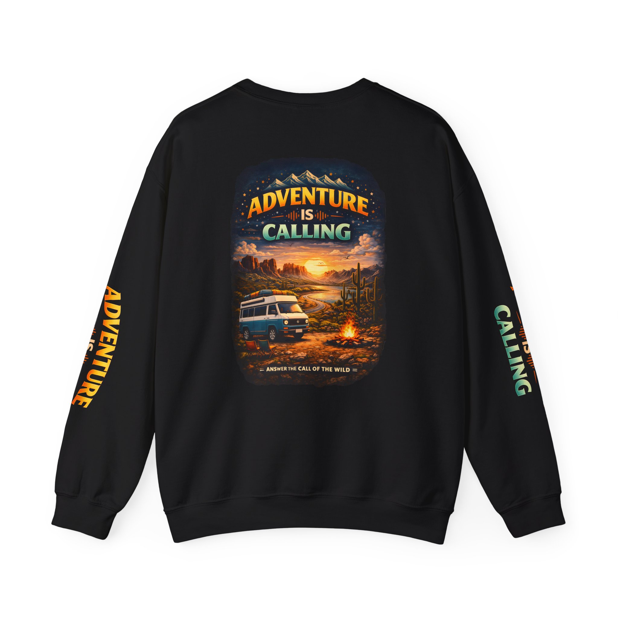 Unisex Heavy Blend™ Crewneck Sweatshirt — "Adventure Is Calling" Design Scenic-Line