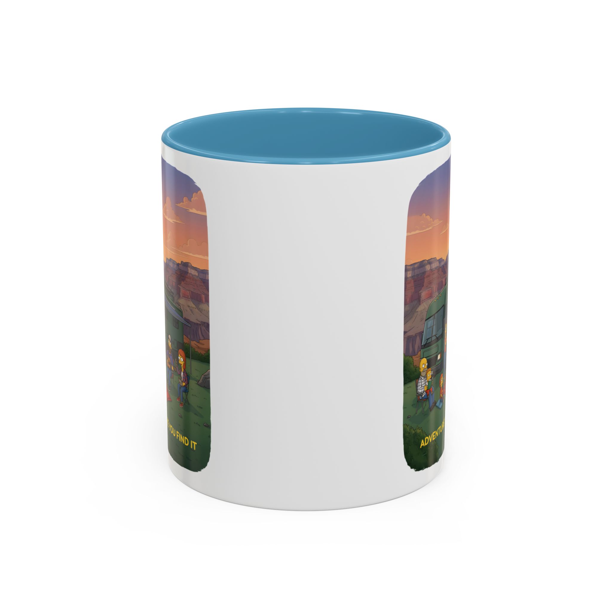 Accent Coffee Mug (11, 15oz) — "Adventure Is Where You Find It" Design Sitcom-Line