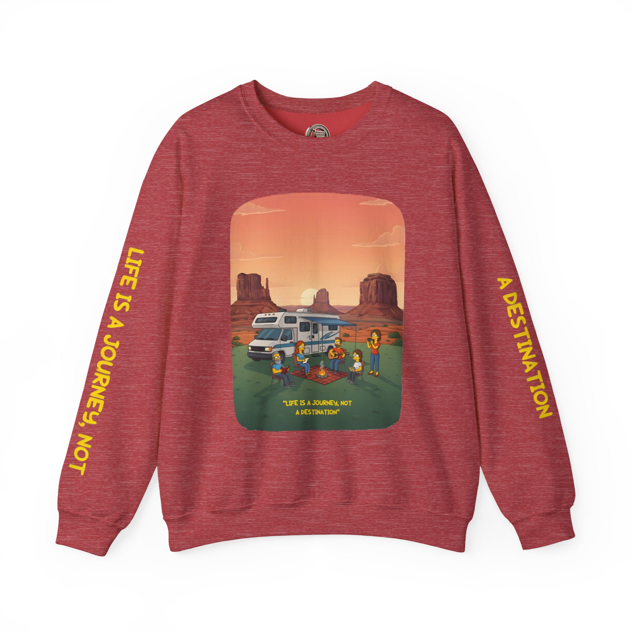 Unisex Heavy Blend™ Crewneck Sweatshirt — "Life Is A Journey-Not A Destination" Design Sitcom-Line