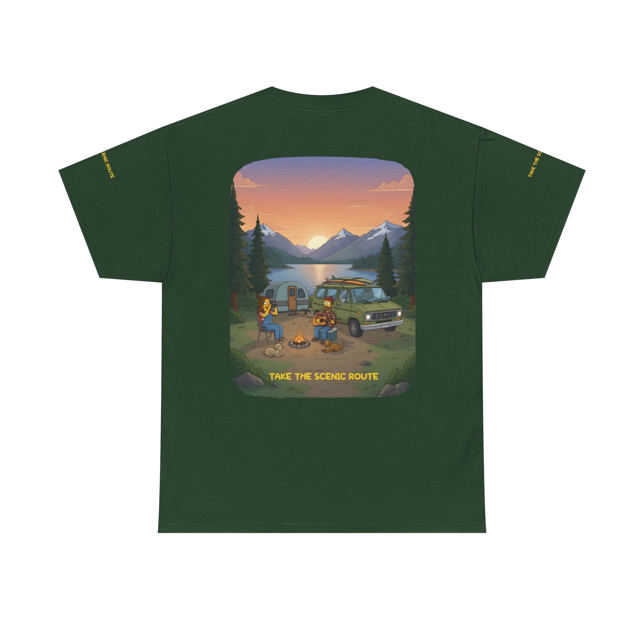 Unisex Heavy Cotton Tee — "Take The Scenic Route" Design Sitcom-Line