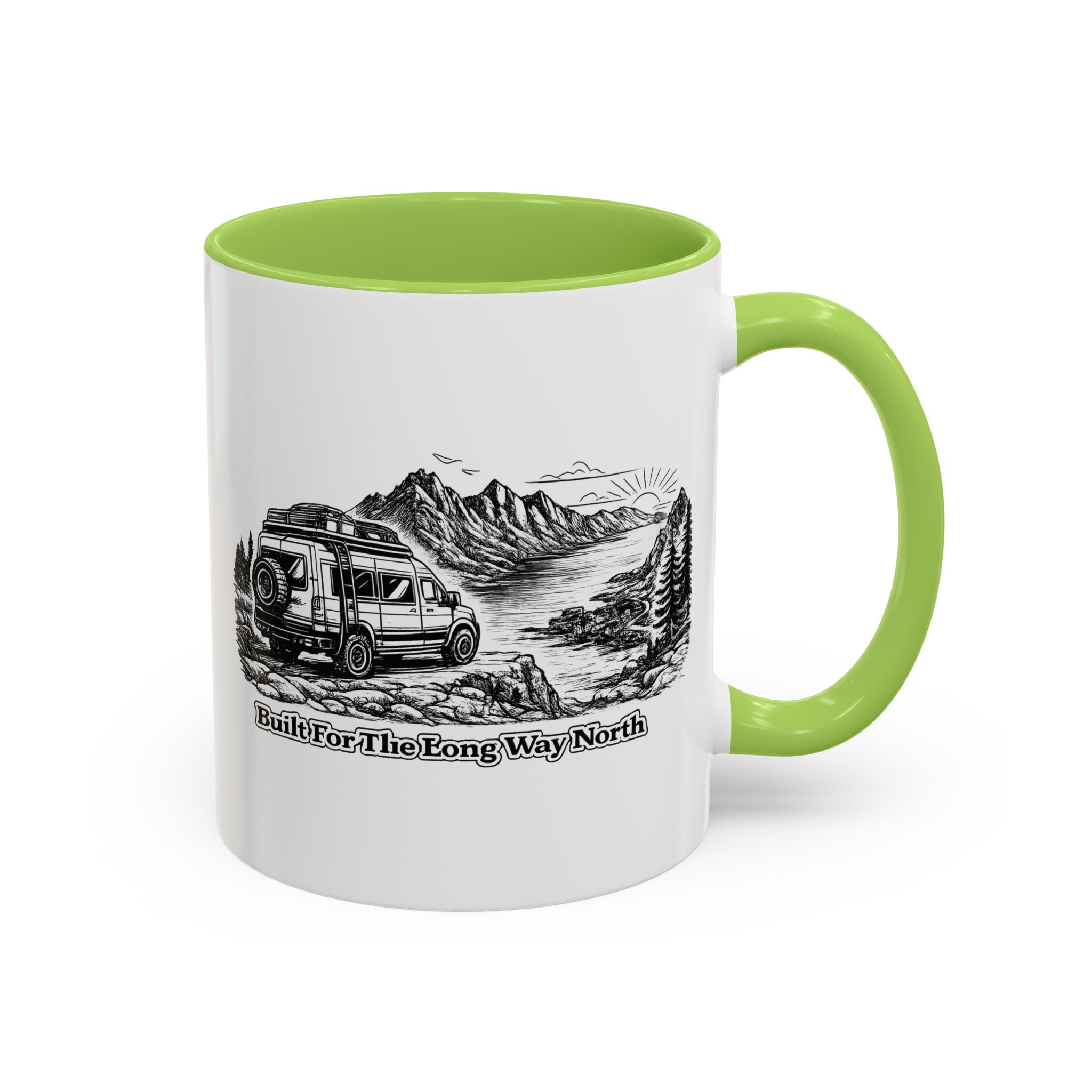 7231547061287706059_2048.jpeg Accent Coffee Mug (11, 15oz) — "Built For The Long Way North" Design Minimal-Line