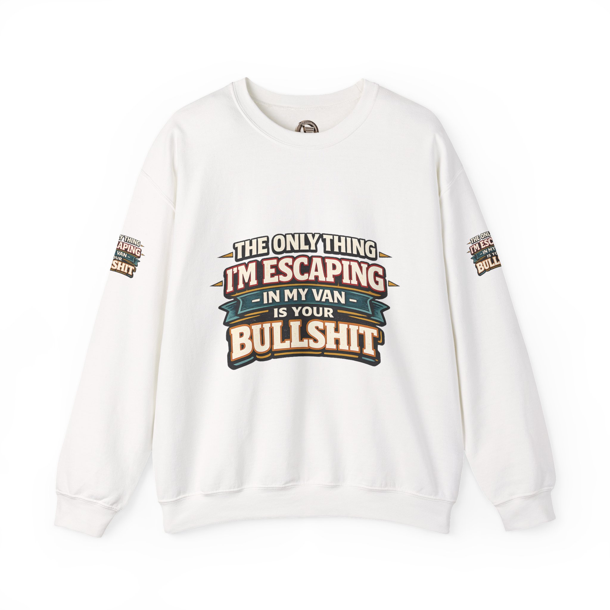 Unisex Heavy Blend™ Crewneck Sweatshirt — "The Only Thing I´m Escaping" Design F**K-Line