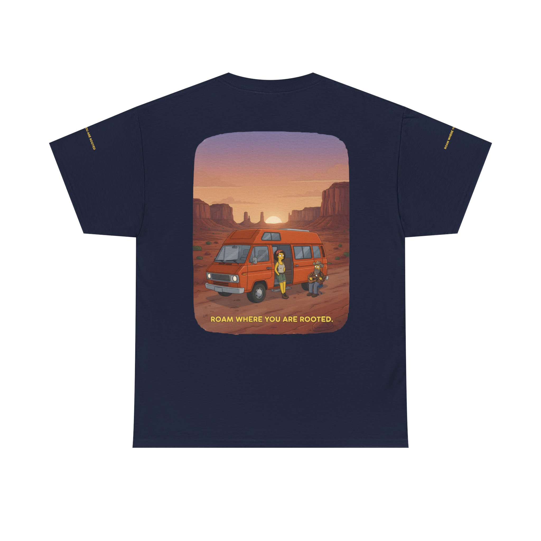 Unisex Heavy Cotton Tee — "Roam Where You Are Rooted" Design Sitcom-Line