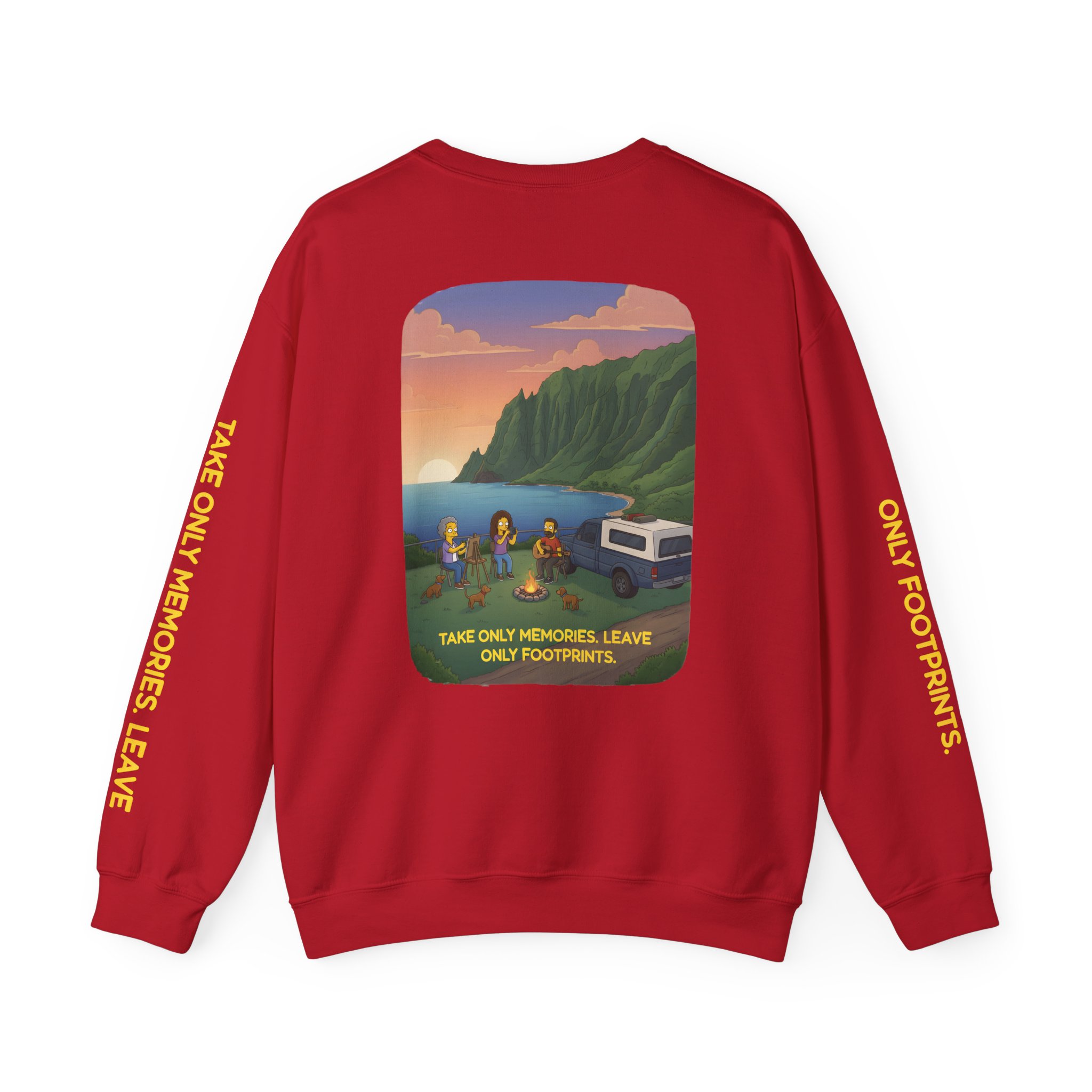 Unisex Heavy Blend™ Crewneck Sweatshirt — "Take Only Memories-Leave Only Footprints" Design Sitcom-Line