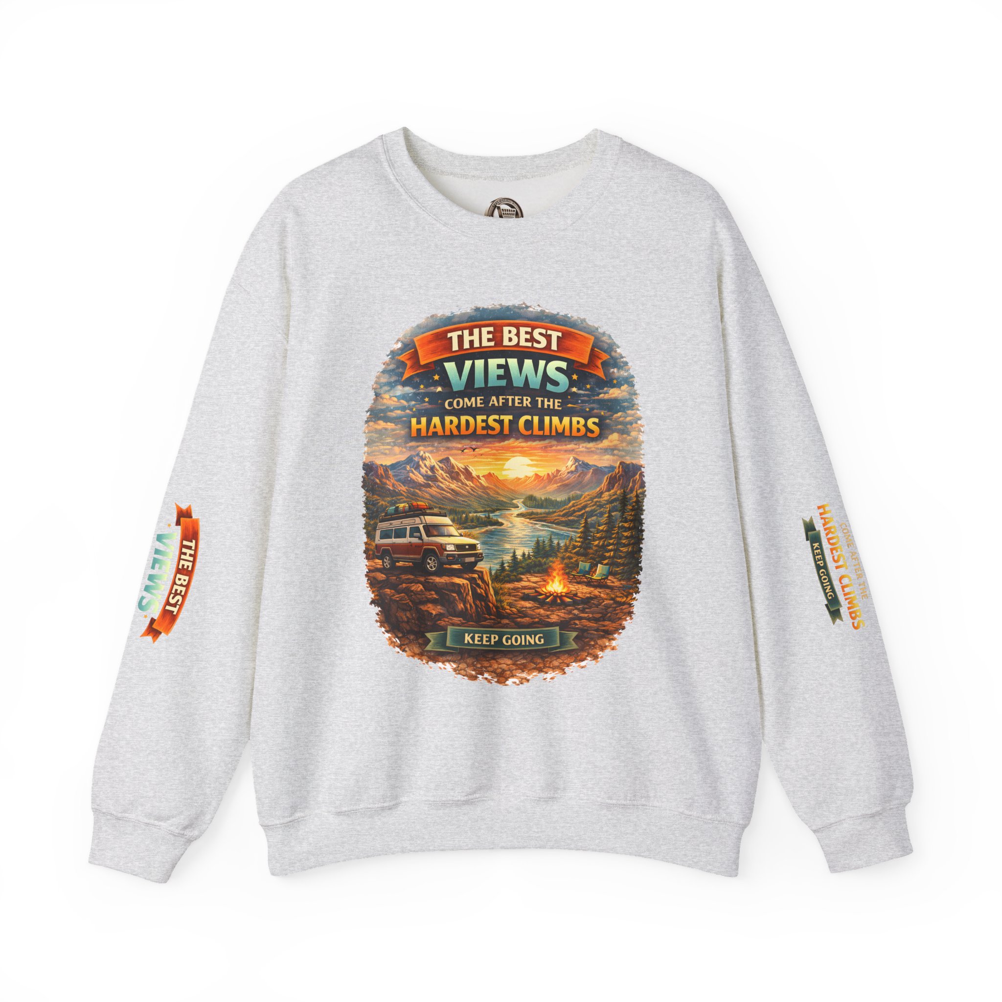 Unisex Heavy Blend™ Crewneck Sweatshirt — "The Best Views" Design Scenic-Line