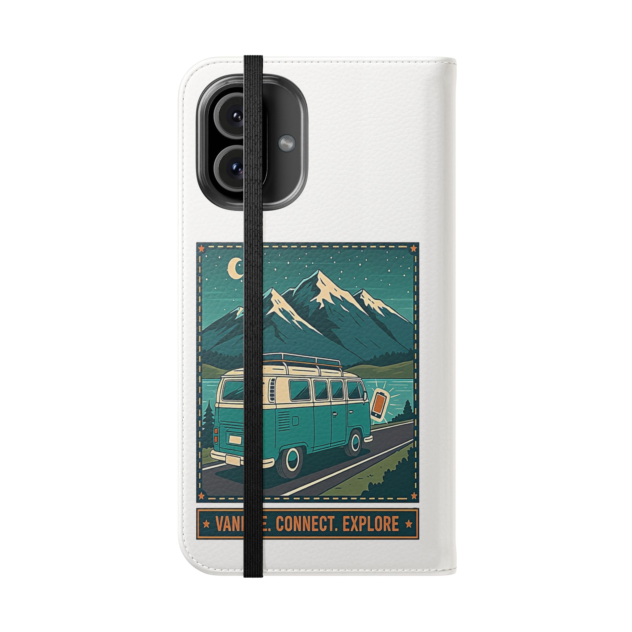 Flip Phone Case — “WiFi Where the Roam Is” Vanlife Wallet Case