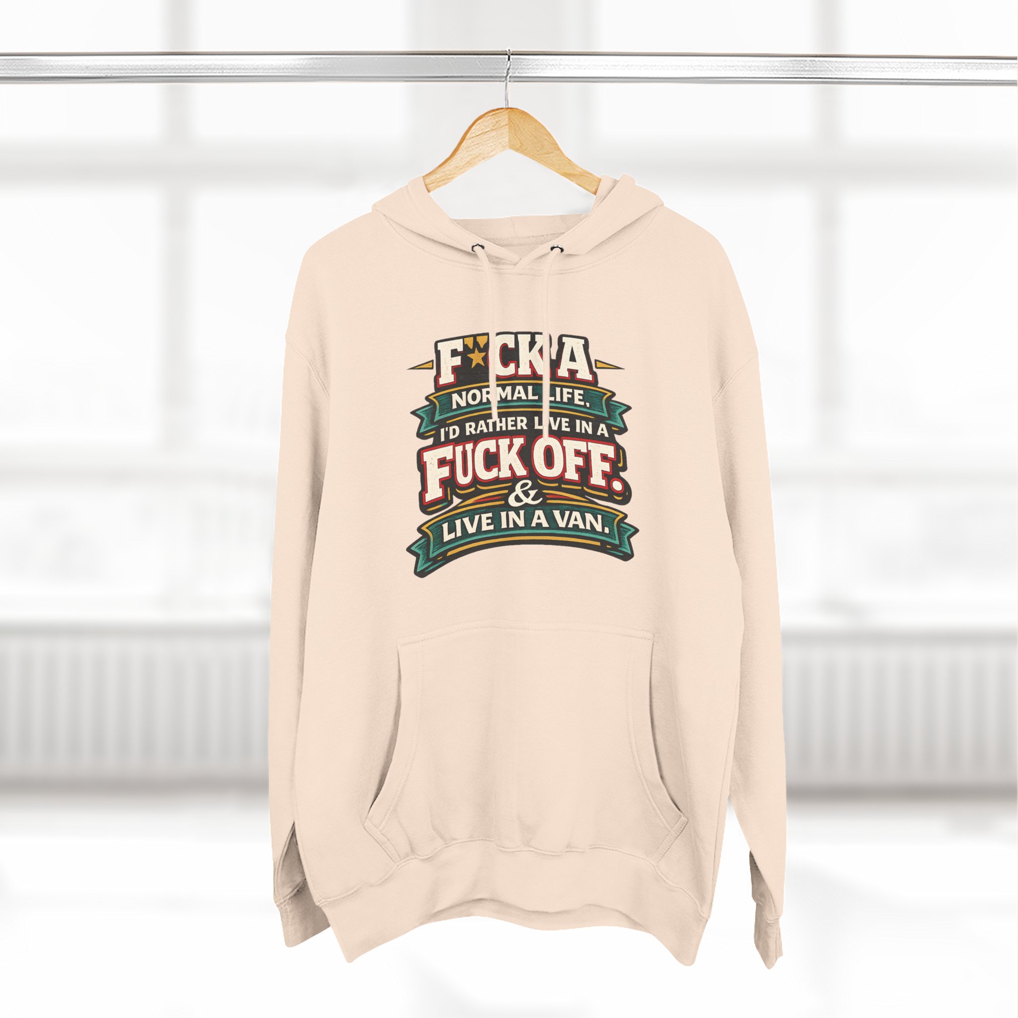 7240306928615115470_2048.jpeg Three-Panel Fleece Hoodie - "Fuck A Normal Life" Design F**K-Line